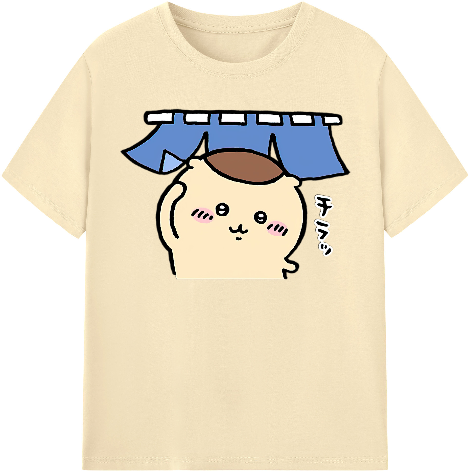 （画像用） ちいかわ くりまんじゅう Chii-kawa kuri manjū 綿100％半袖Tシャツ（フロントプリント）
