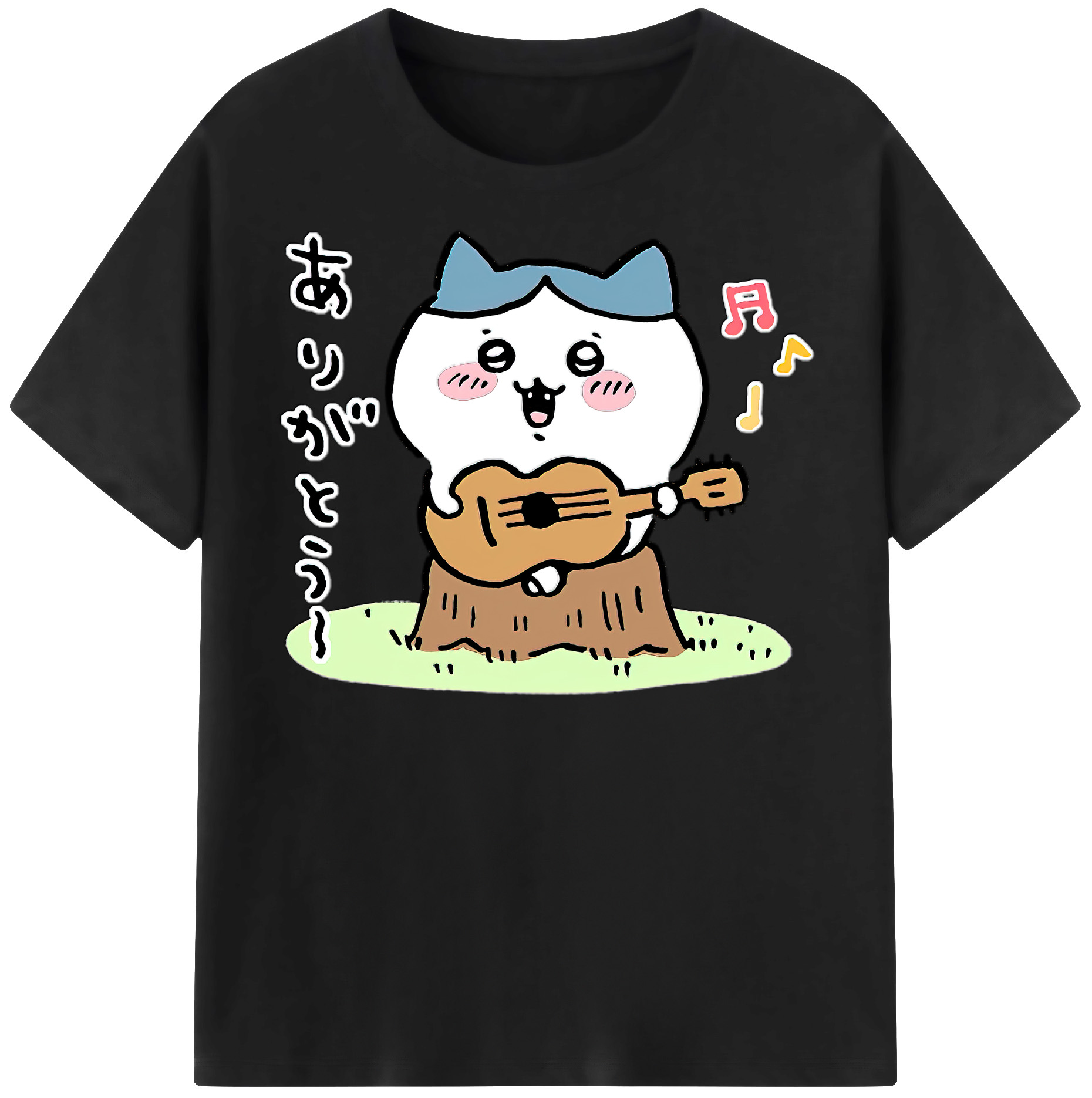 （画像用） ちいかわ ハチワレ Chii-kawa hachiware 綿100％半袖Tシャツ（フロントプリント）