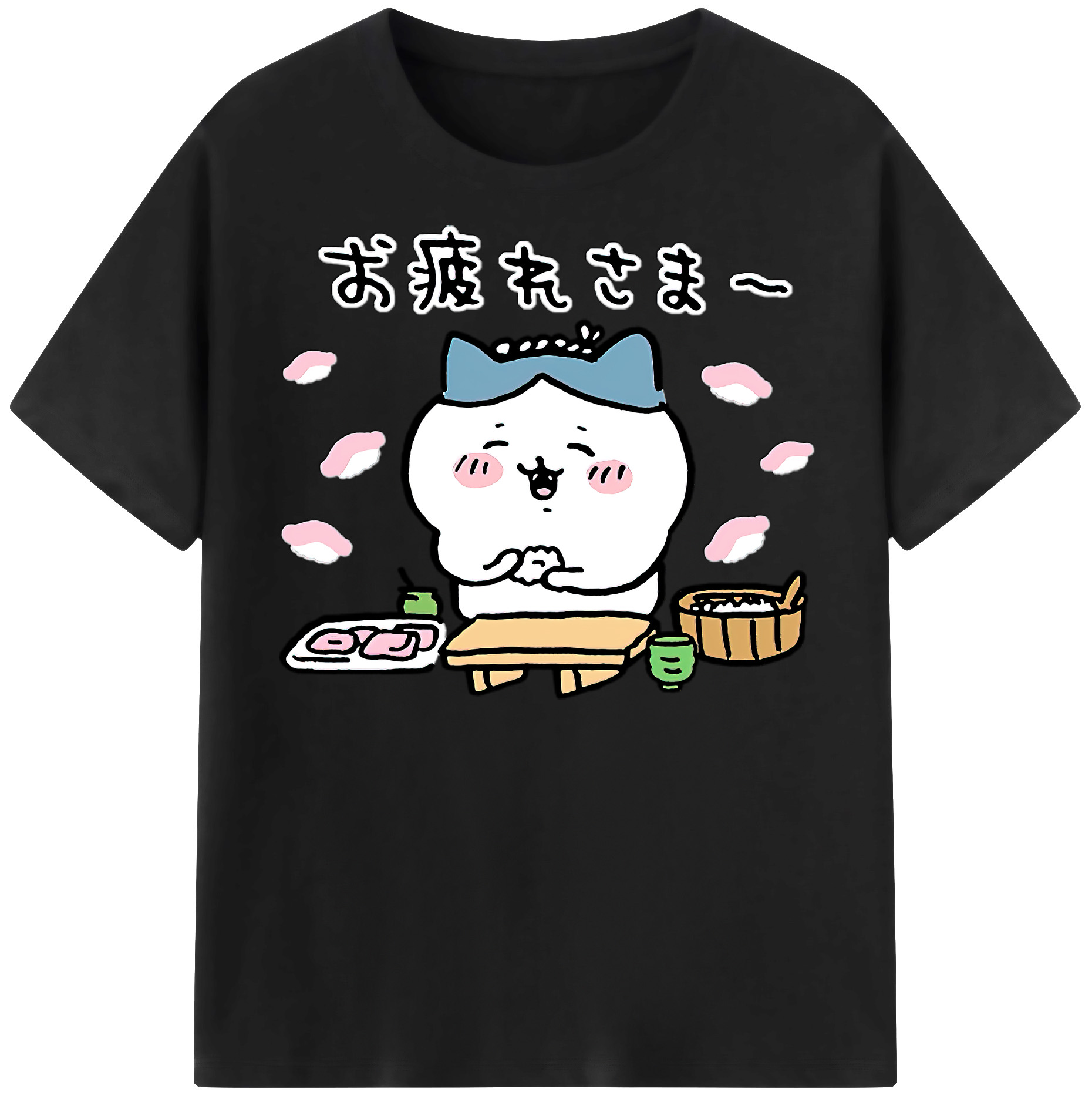 （画像用） ちいかわ ハチワレ Chii-kawa hachiware 綿100％半袖Tシャツ（フロントプリント）