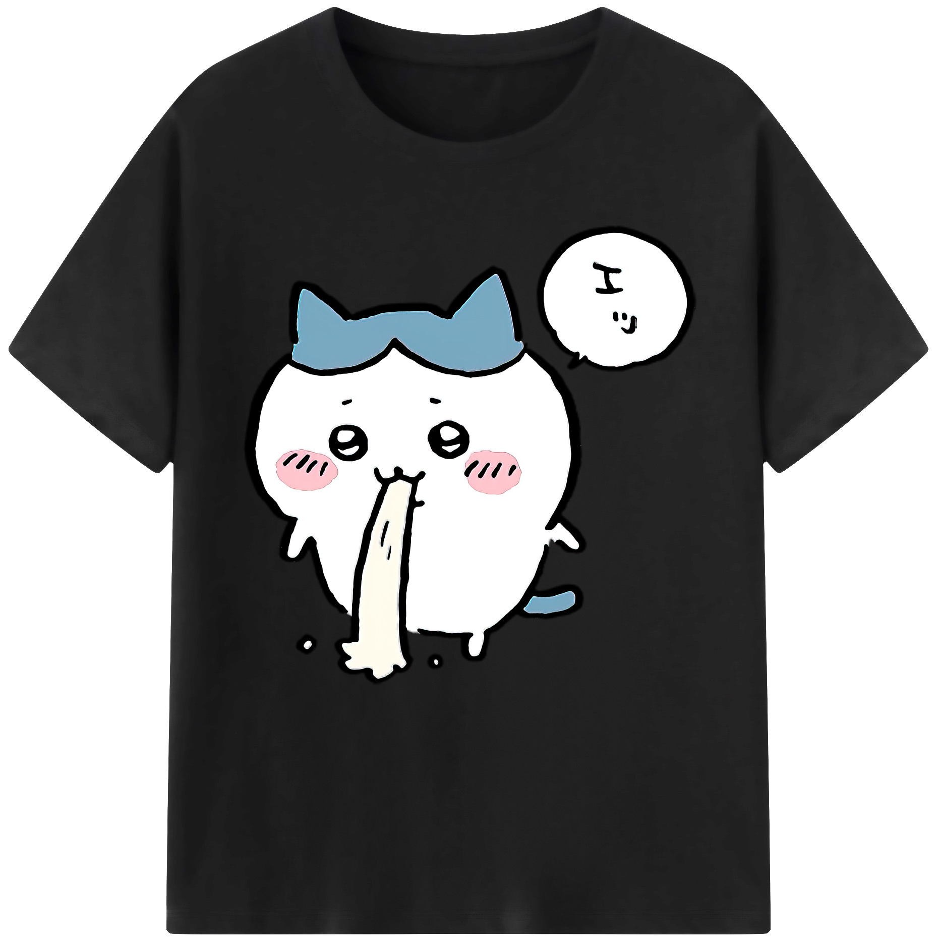 （画像用） ちいかわ ハチワレ Chii-kawa hachiware 綿100％半袖Tシャツ（フロントプリント）