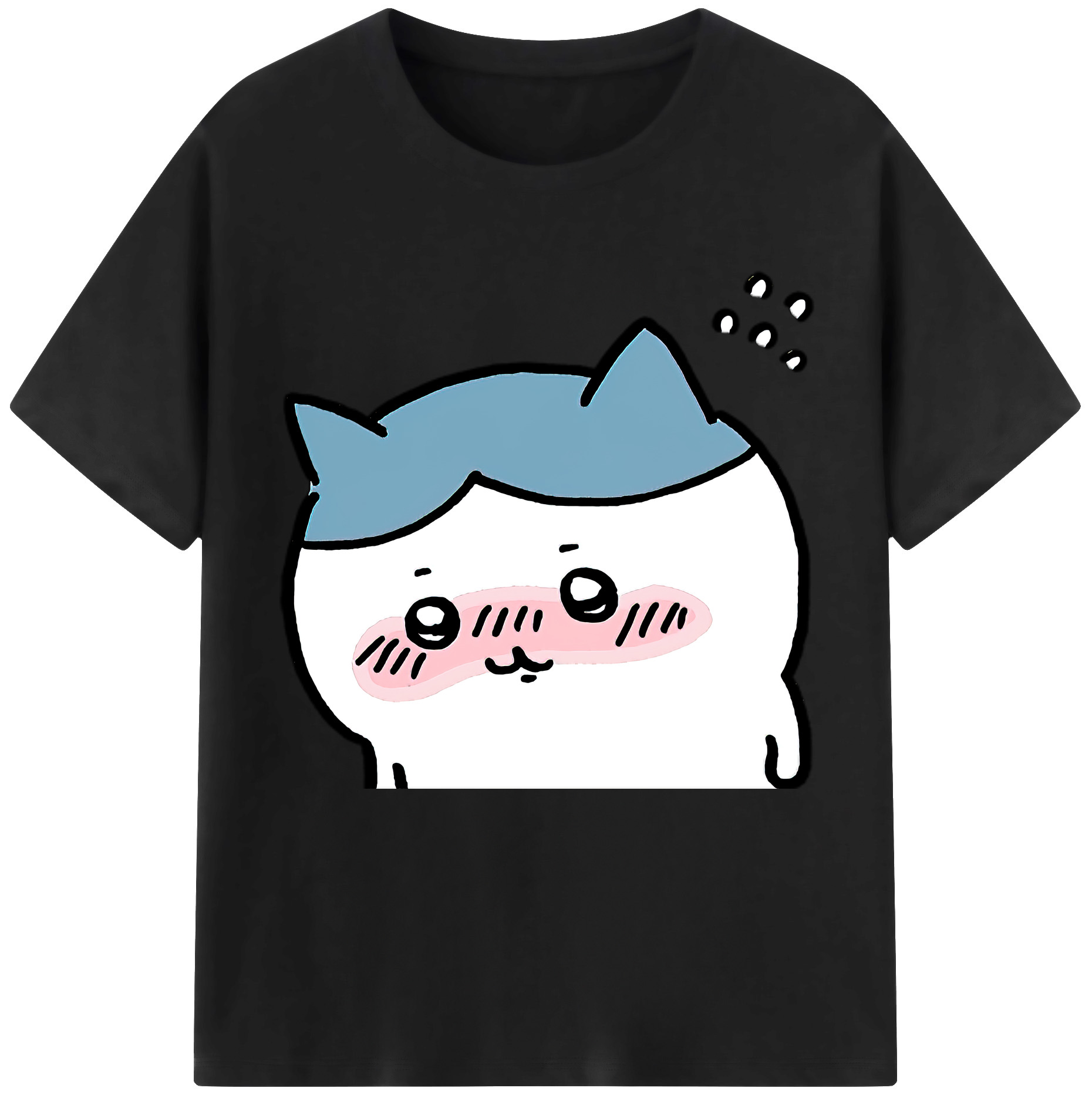 （画像用） ちいかわ ハチワレ Chii-kawa hachiware 綿100％半袖Tシャツ（フロントプリント）