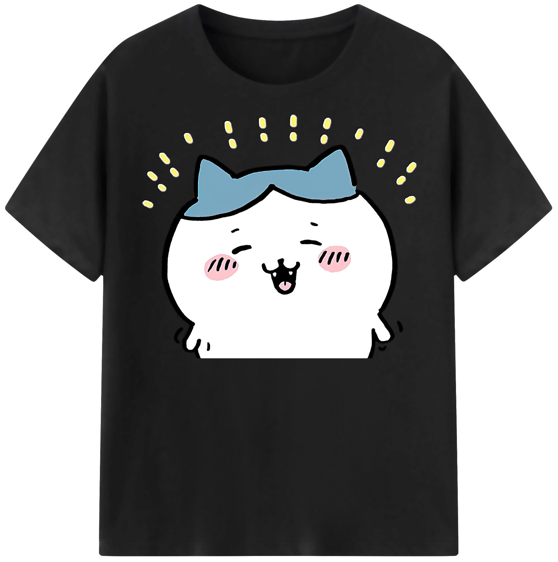 （画像用） ちいかわ ハチワレ Chii-kawa hachiware 綿100％半袖Tシャツ（フロントプリント）