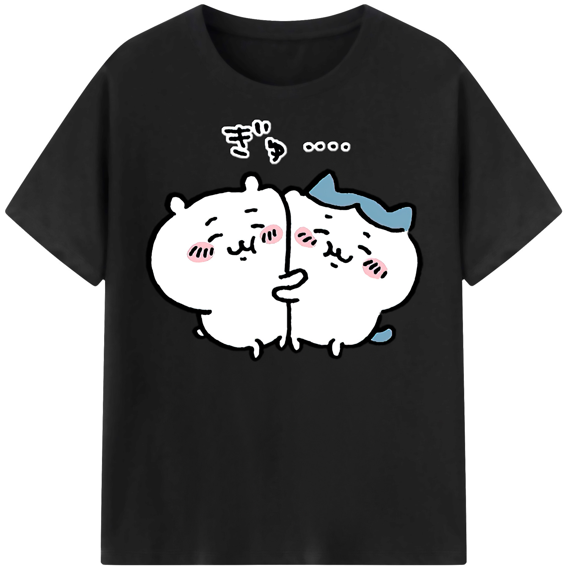 （画像用） ちいかわ ハチワレ Chii-kawa hachiware 綿100％半袖Tシャツ（フロントプリント）