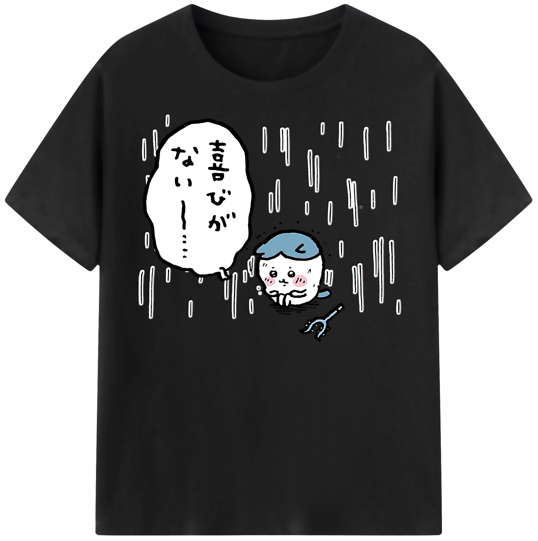 （画像用） ちいかわ ハチワレ Chii-kawa hachiware 綿100％半袖Tシャツ（フロントプリント）
