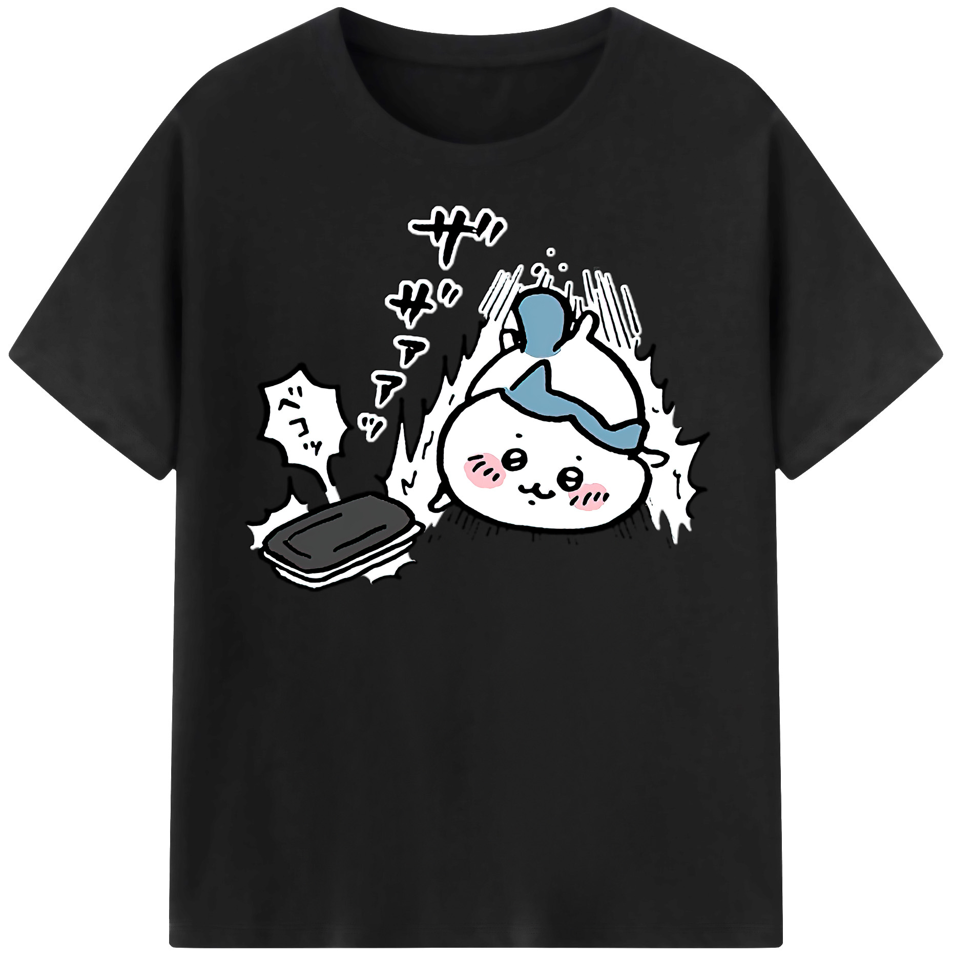 （画像用） ちいかわ ハチワレ Chii-kawa hachiware 綿100％半袖Tシャツ（フロントプリント）