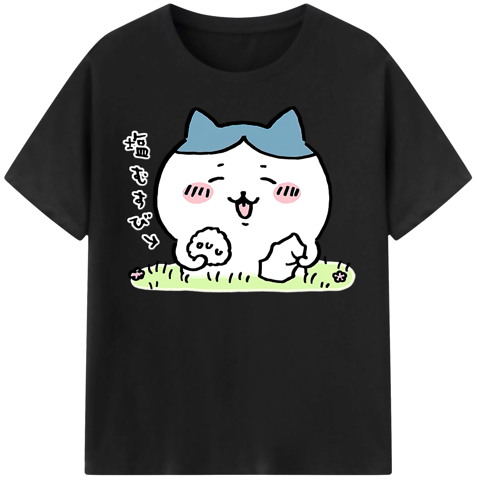 （画像用） ちいかわ ハチワレ Chii-kawa hachiware 綿100％半袖Tシャツ（フロントプリント）