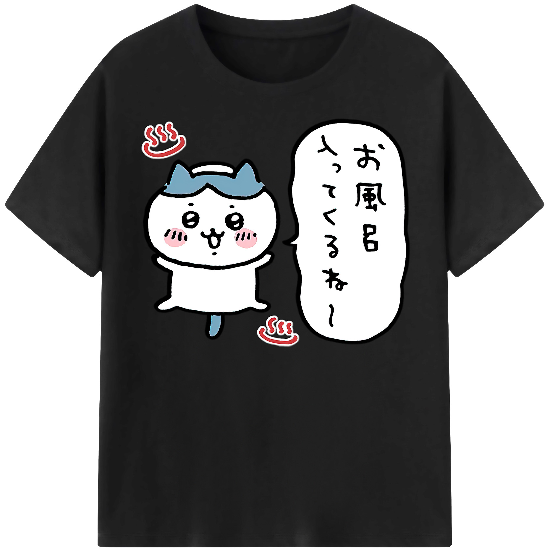 （画像用） ちいかわ ハチワレ Chii-kawa hachiware 綿100％半袖Tシャツ（フロントプリント）