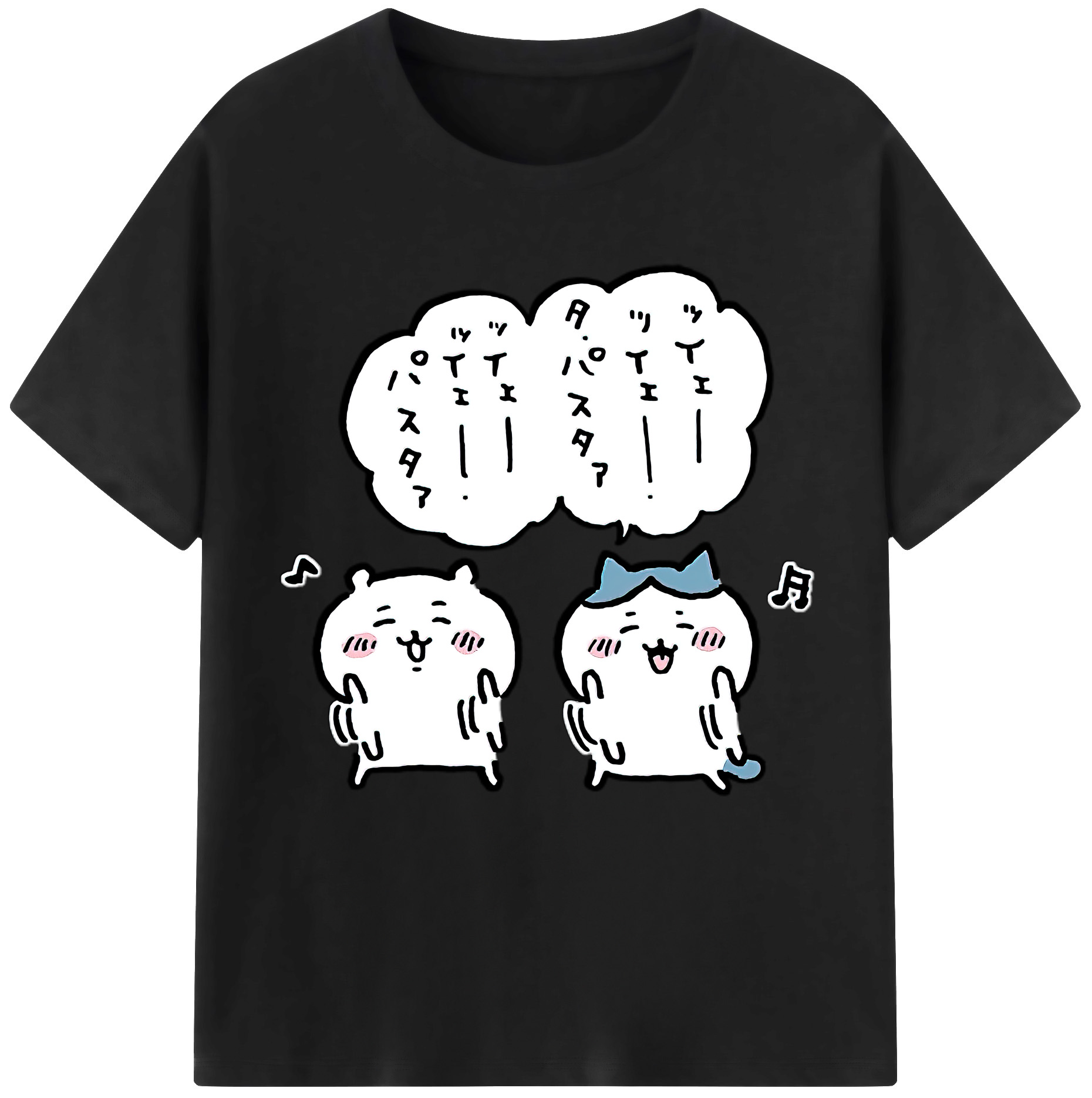 （画像用） ちいかわ ハチワレ Chii-kawa hachiware 綿100％半袖Tシャツ（フロントプリント）
