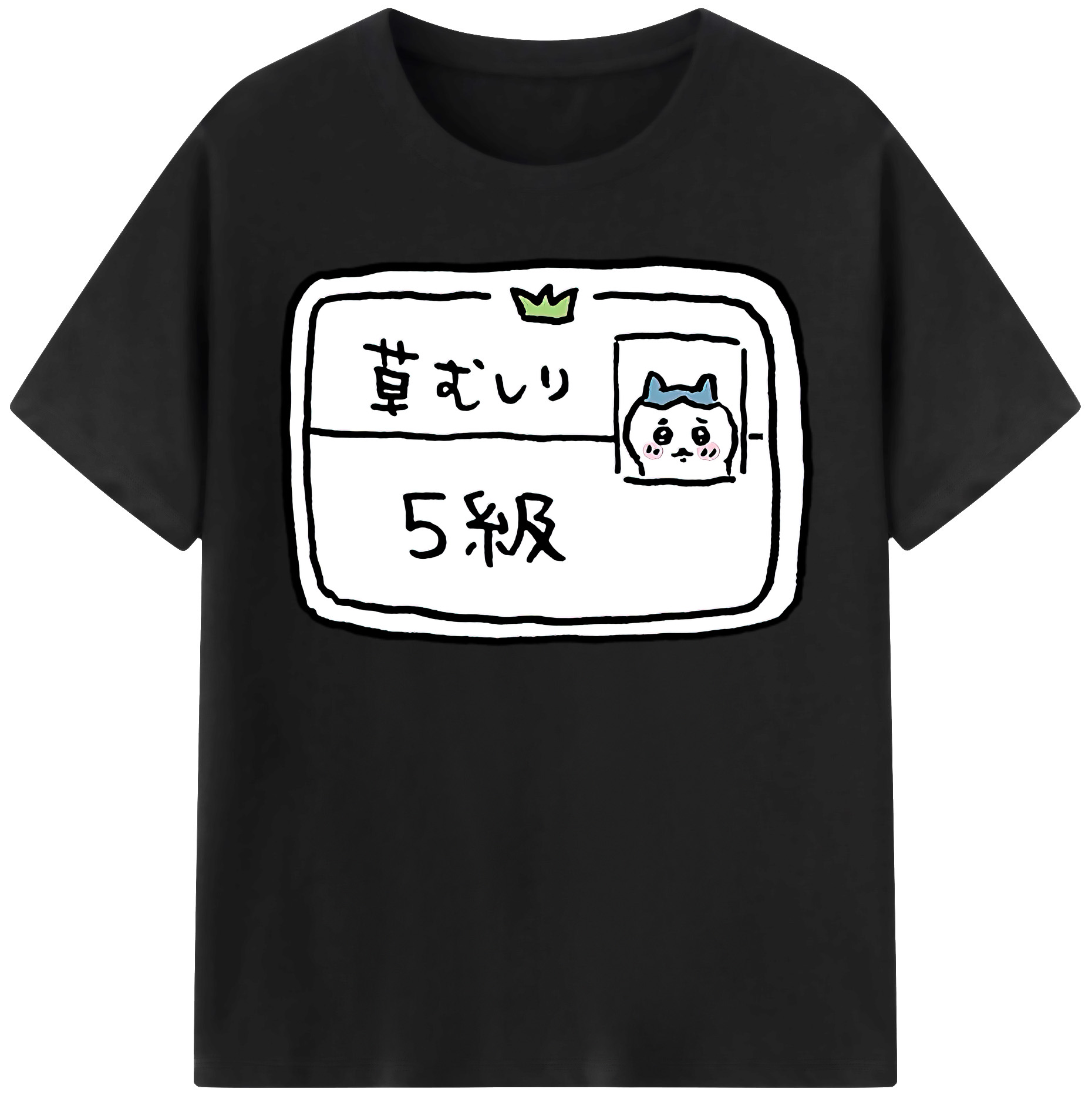 （画像用） ちいかわ ハチワレ Chii-kawa hachiware 綿100％半袖Tシャツ（フロントプリント）