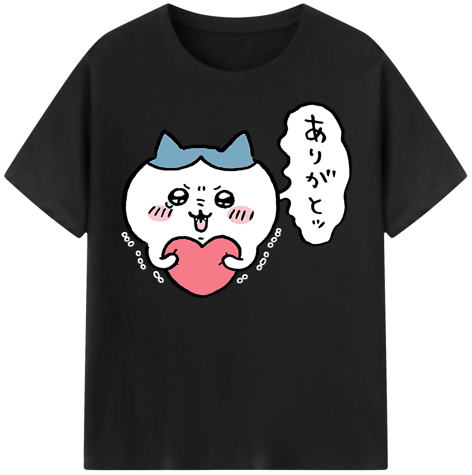 （画像用） ちいかわ ハチワレ Chii-kawa hachiware 綿100％半袖Tシャツ（フロントプリント）