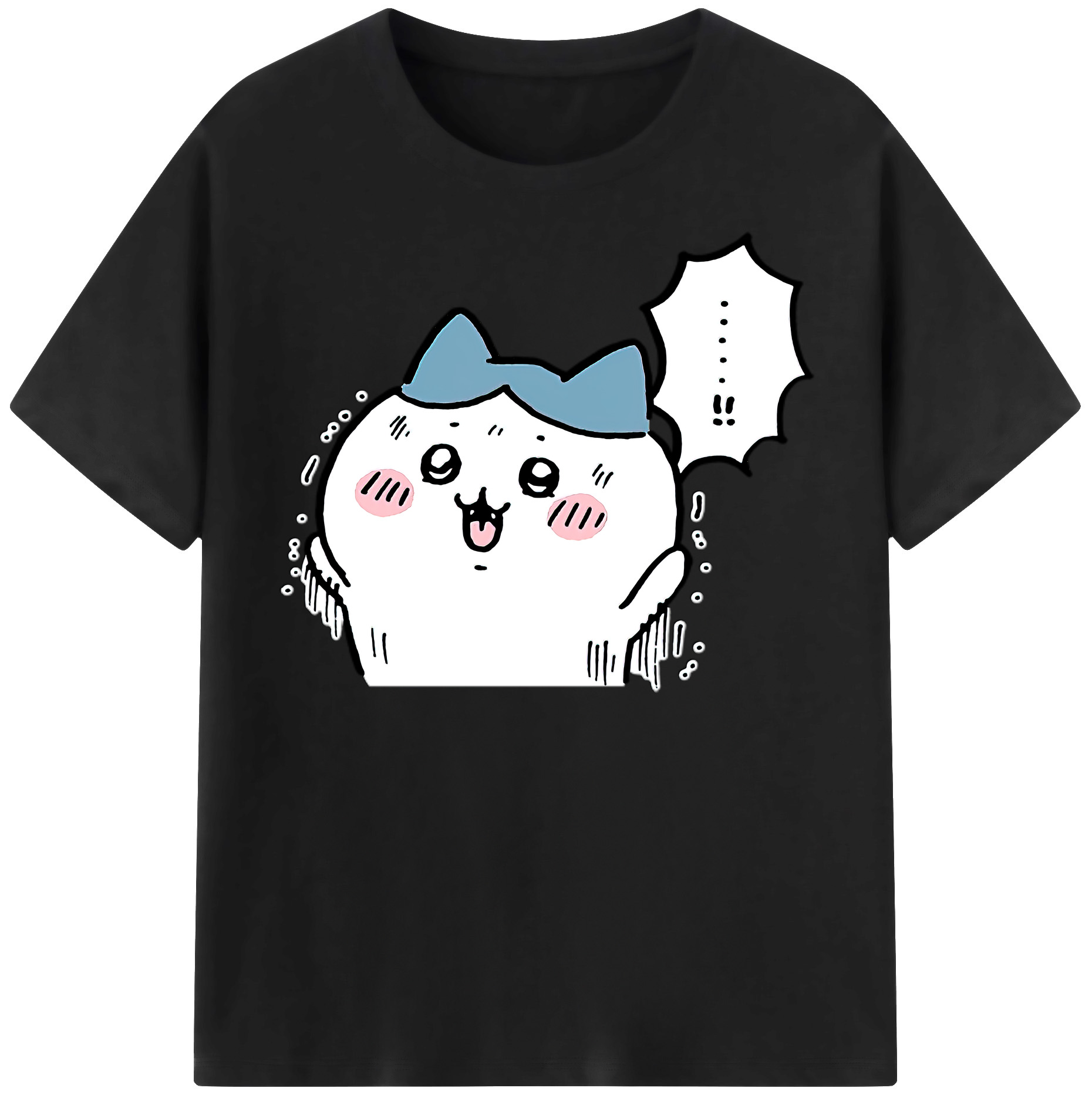 （画像用） ちいかわ ハチワレ Chii-kawa hachiware 綿100％半袖Tシャツ（フロントプリント）