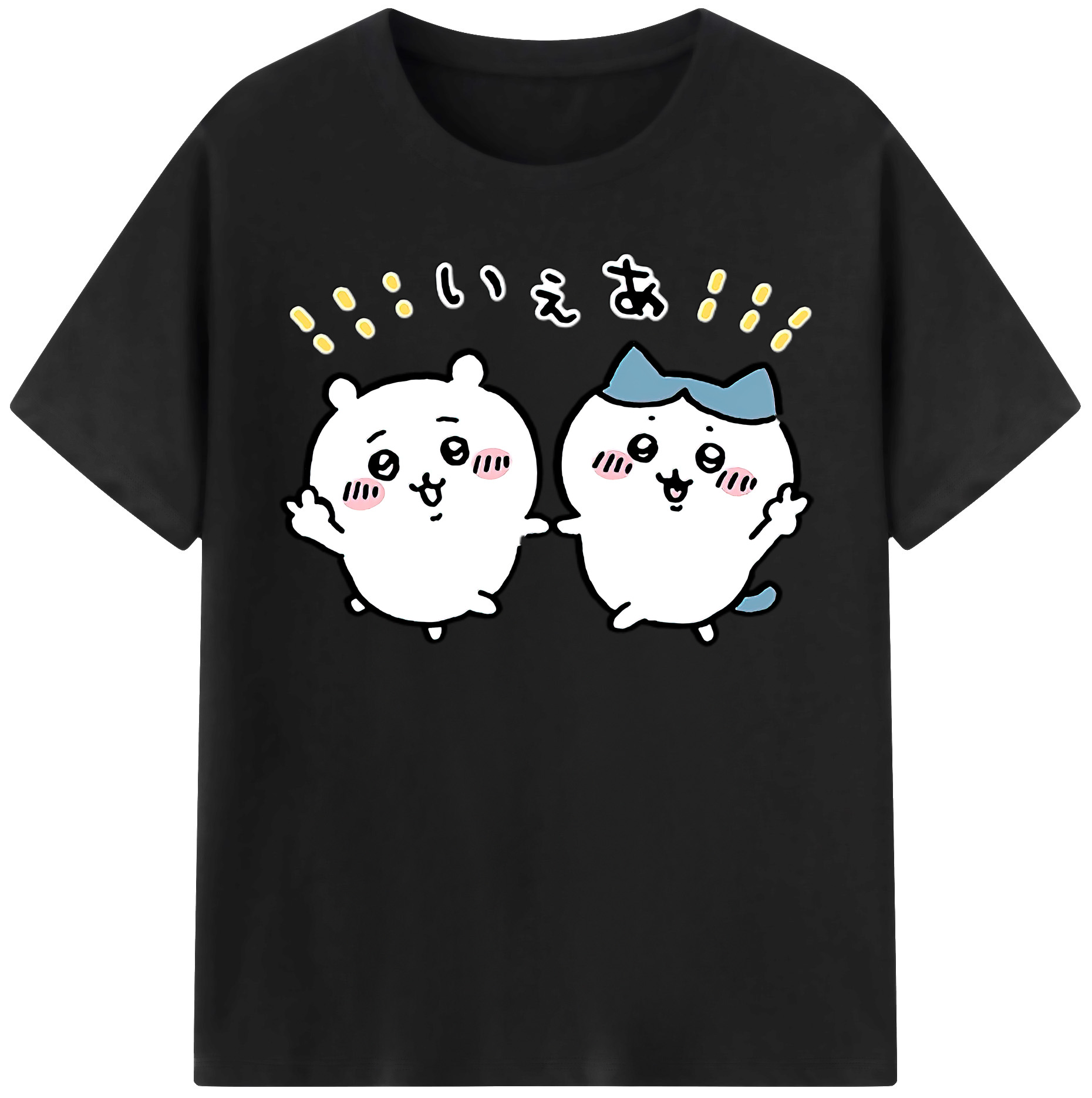 （画像用） ちいかわ ハチワレ Chii-kawa hachiware 綿100％半袖Tシャツ（フロントプリント）