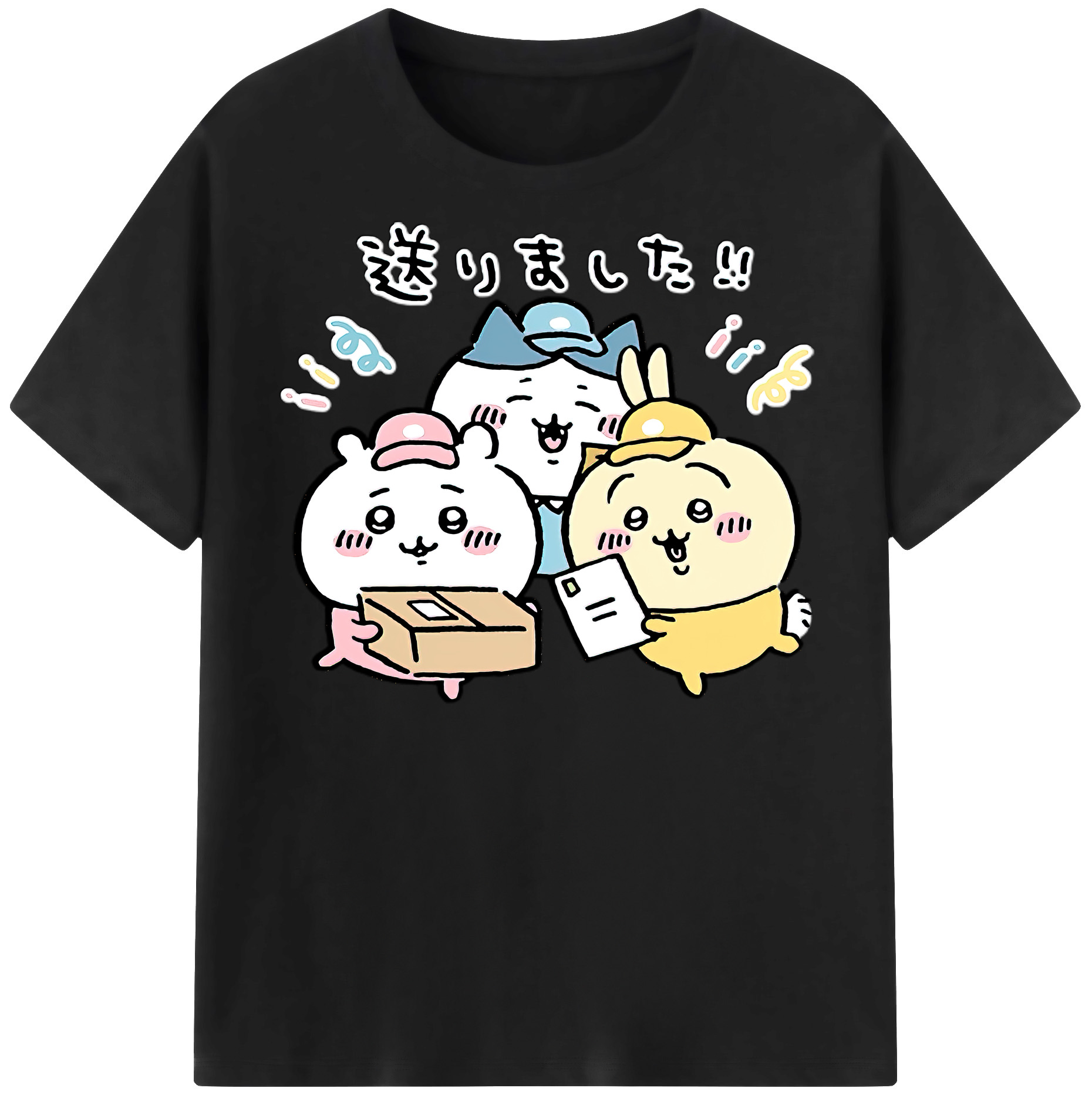 （画像用） ちいかわ ハチワレ Chii-kawa hachiware 綿100％半袖Tシャツ（フロントプリント）