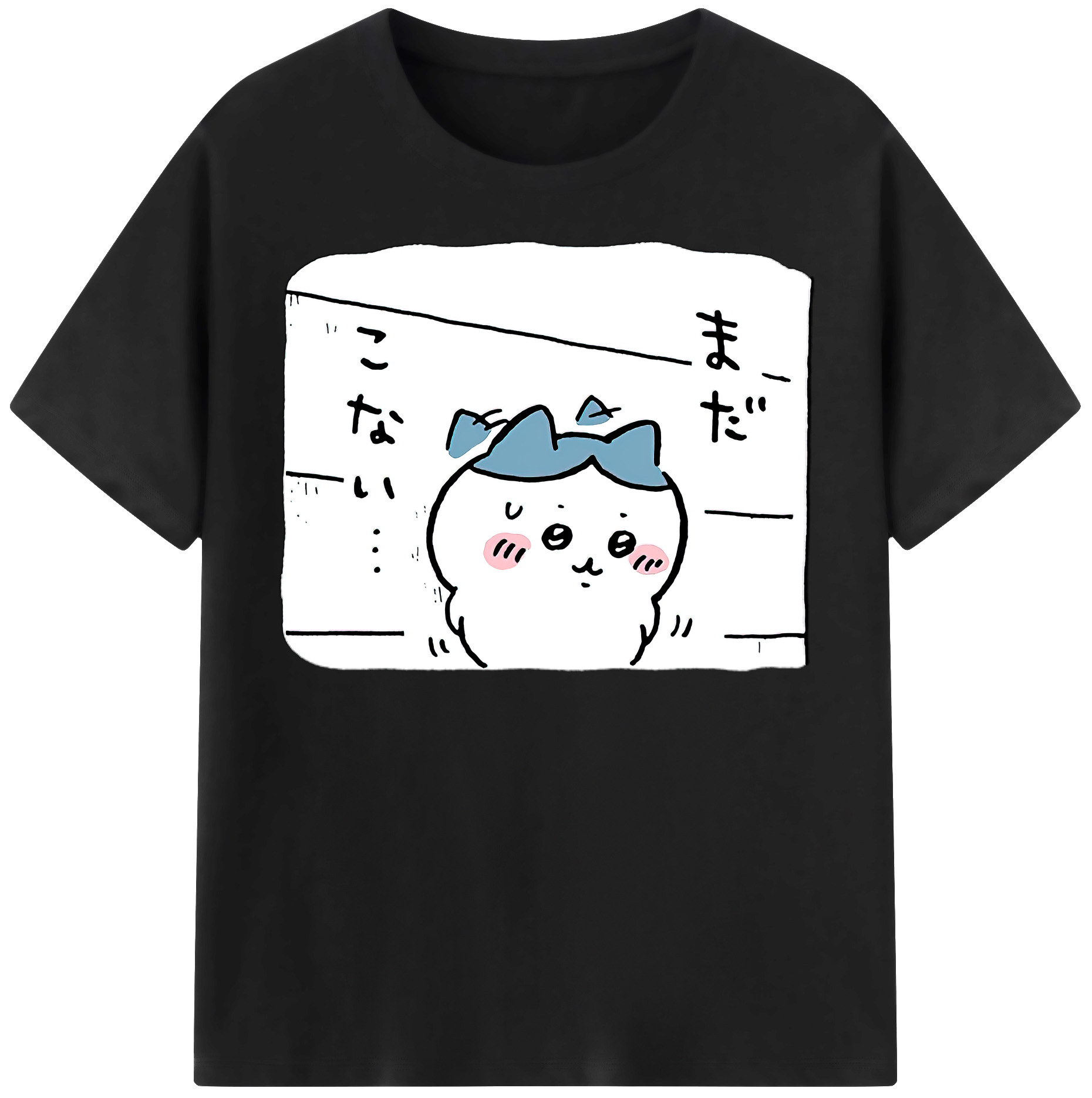 （画像用） ちいかわ ハチワレ Chii-kawa hachiware 綿100％半袖Tシャツ（フロントプリント）