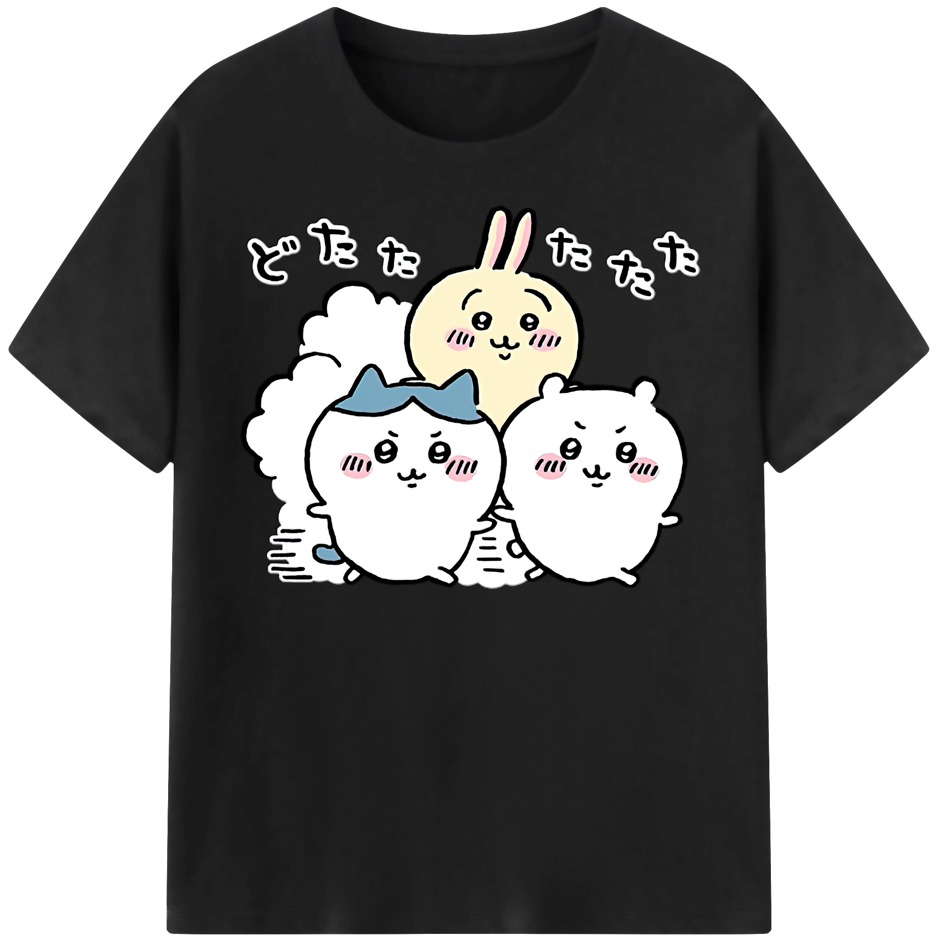 （画像用） ちいかわ ハチワレ Chii-kawa hachiware 綿100％半袖Tシャツ（フロントプリント）