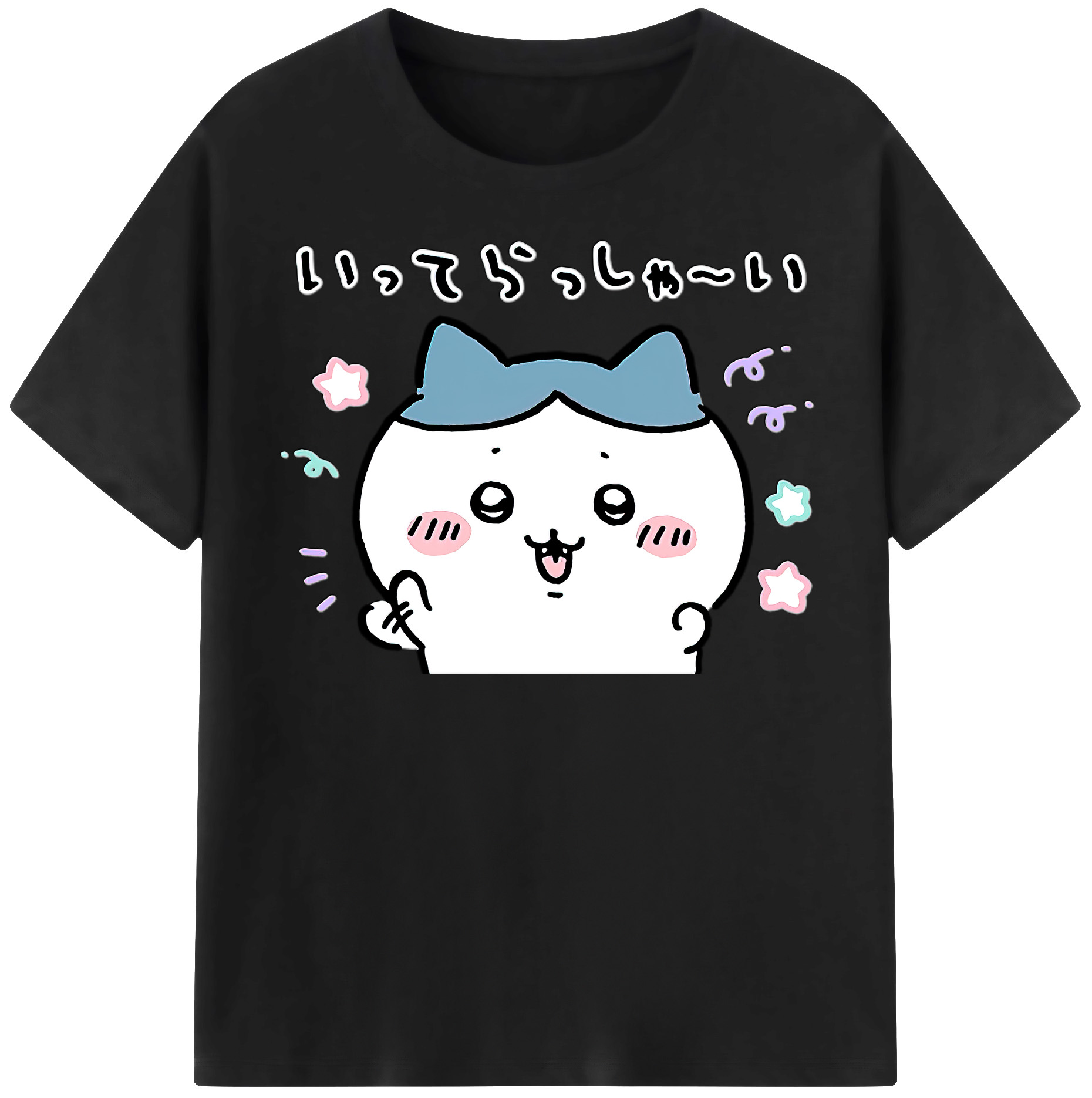 （画像用） ちいかわ ハチワレ Chii-kawa hachiware 綿100％半袖Tシャツ（フロントプリント）