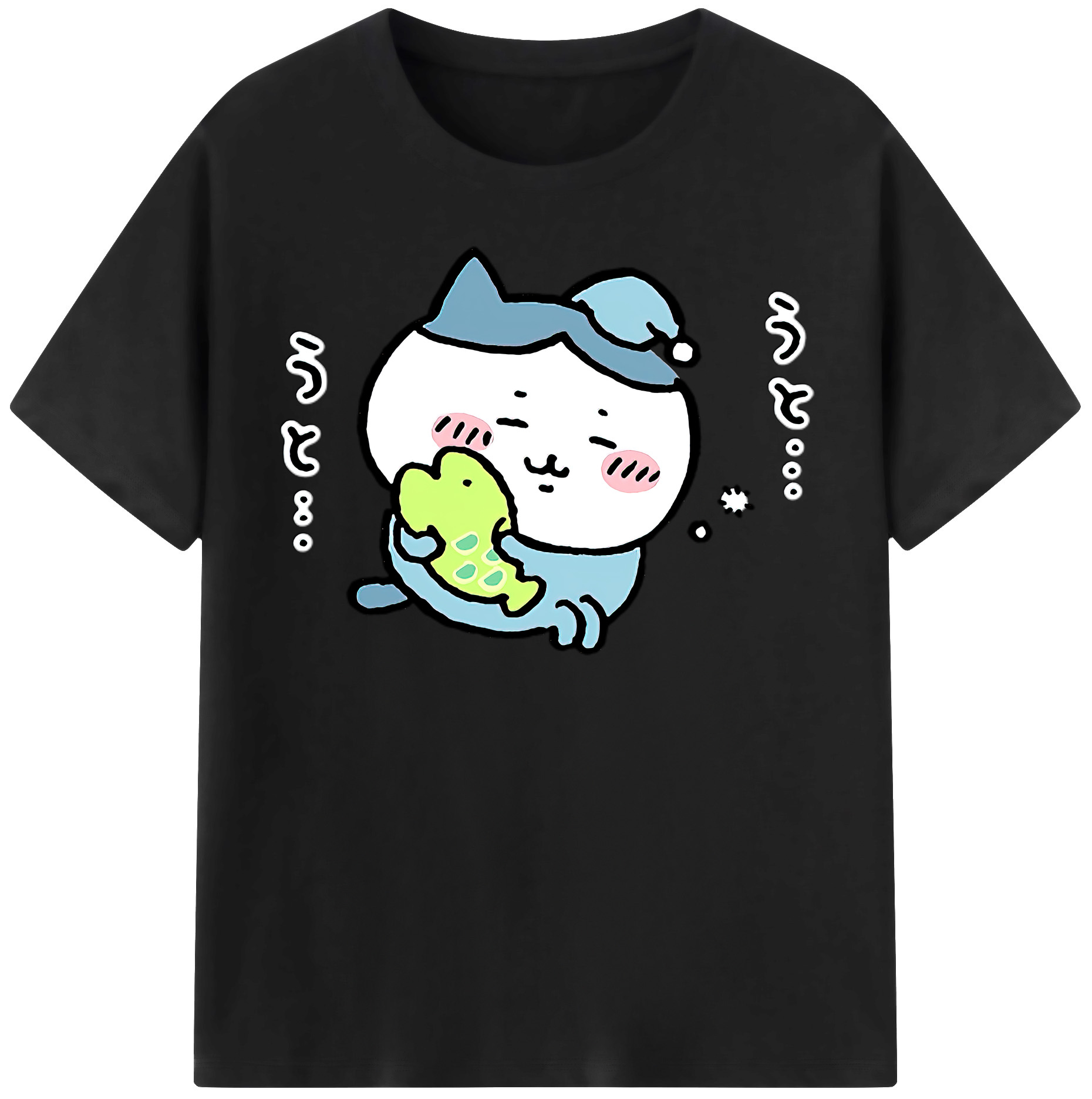 （画像用） ちいかわ ハチワレ Chii-kawa hachiware 綿100％半袖Tシャツ（フロントプリント）