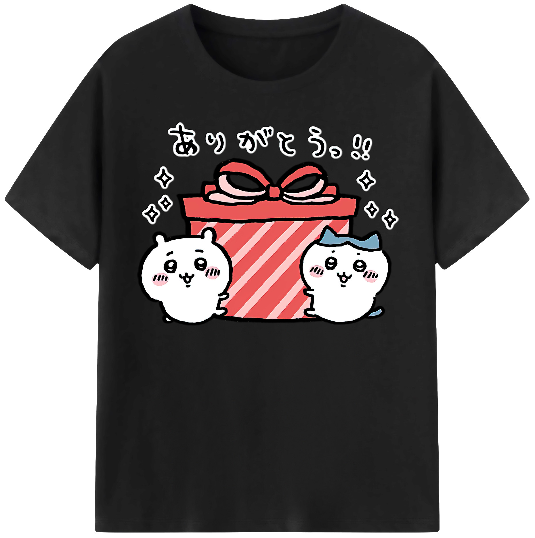（画像用） ちいかわ ハチワレ Chii-kawa hachiware 綿100％半袖Tシャツ（フロントプリント）