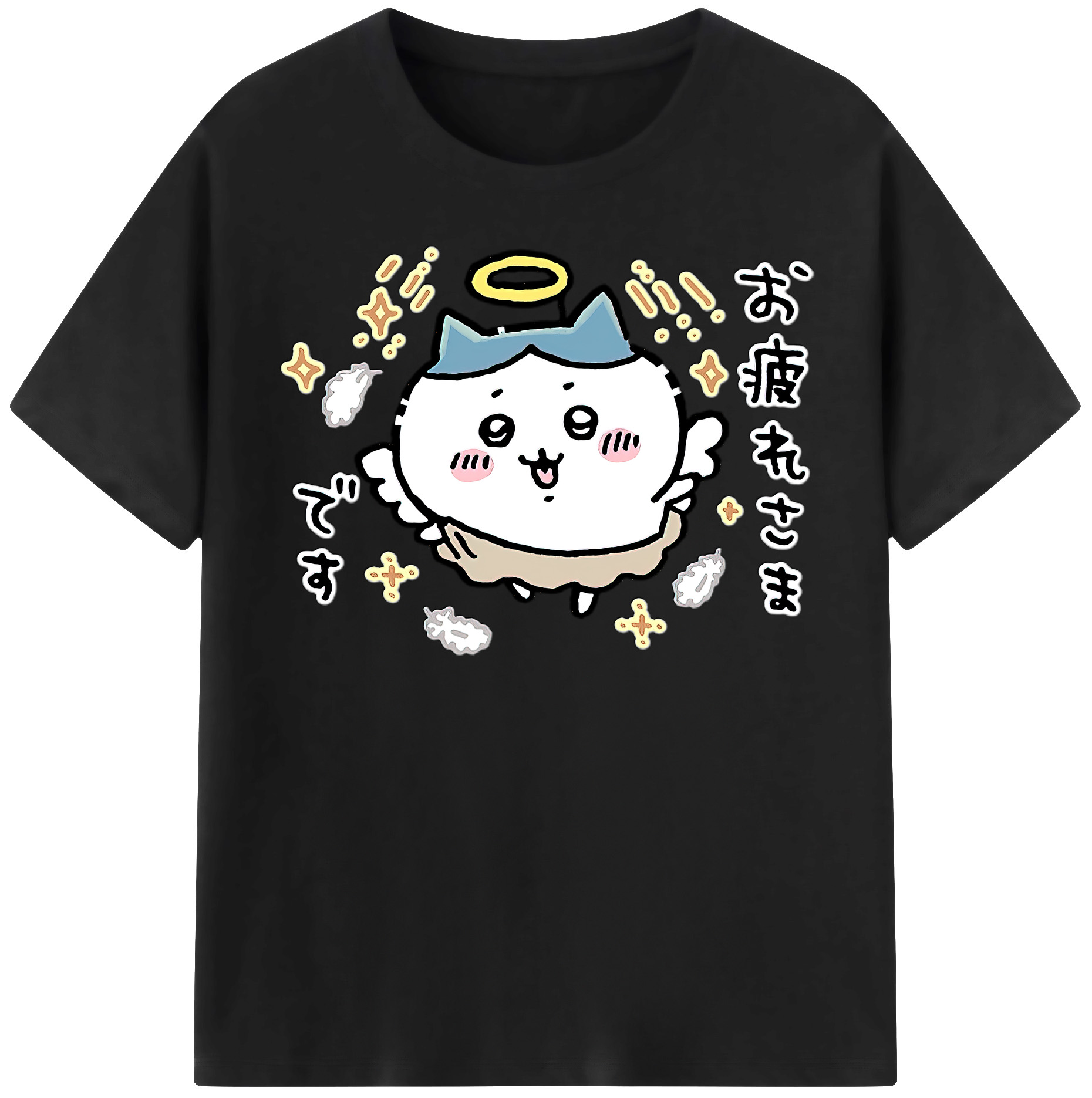 （画像用） ちいかわ ハチワレ Chii-kawa hachiware 綿100％半袖Tシャツ（フロントプリント）