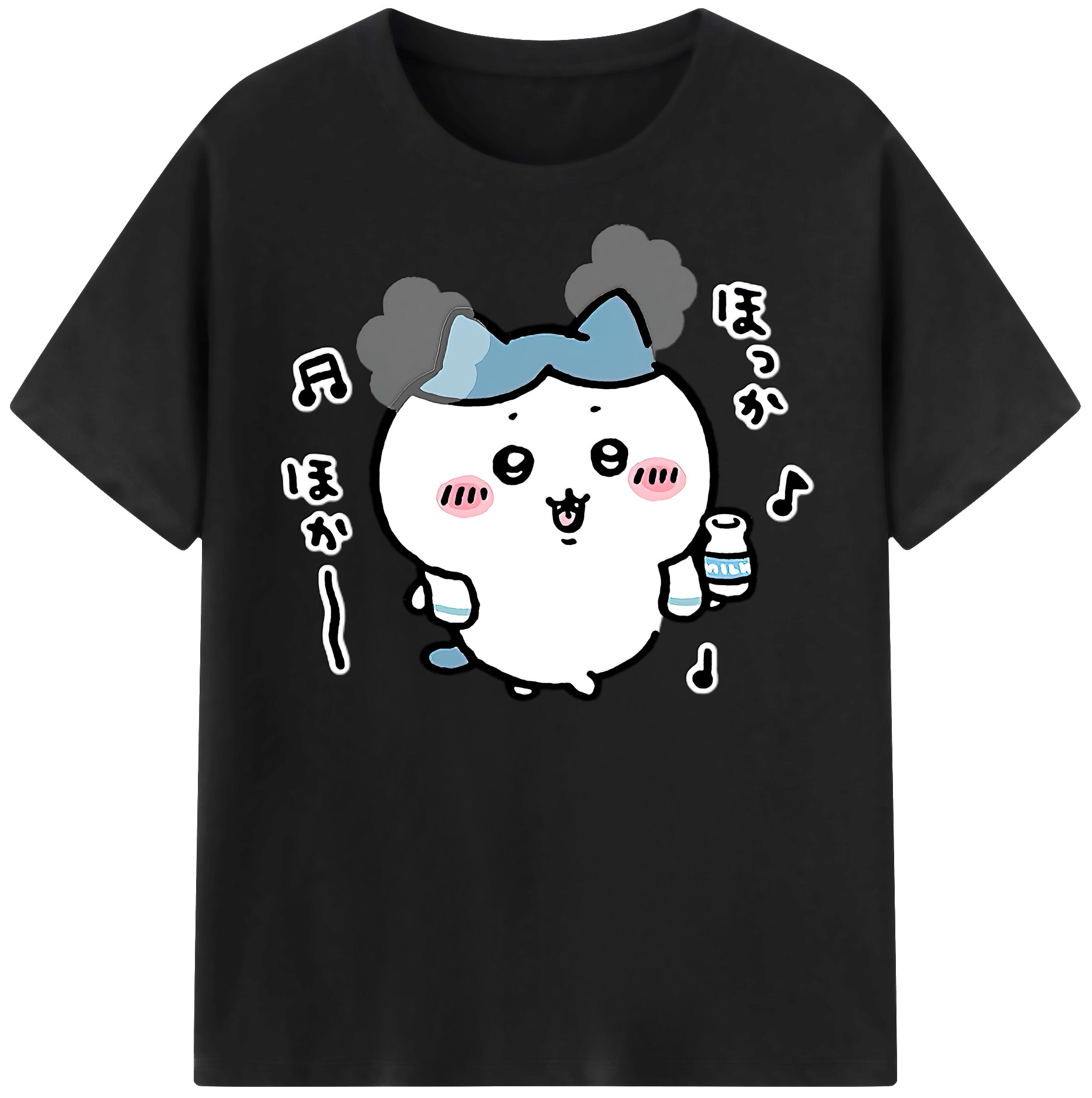 （画像用） ちいかわ ハチワレ Chii-kawa hachiware 綿100％半袖Tシャツ（フロントプリント）