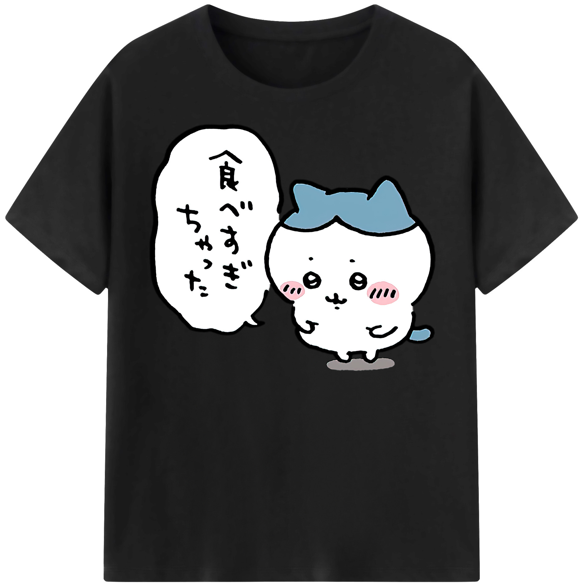 （画像用） ちいかわ ハチワレ Chii-kawa hachiware 綿100％半袖Tシャツ（フロントプリント）