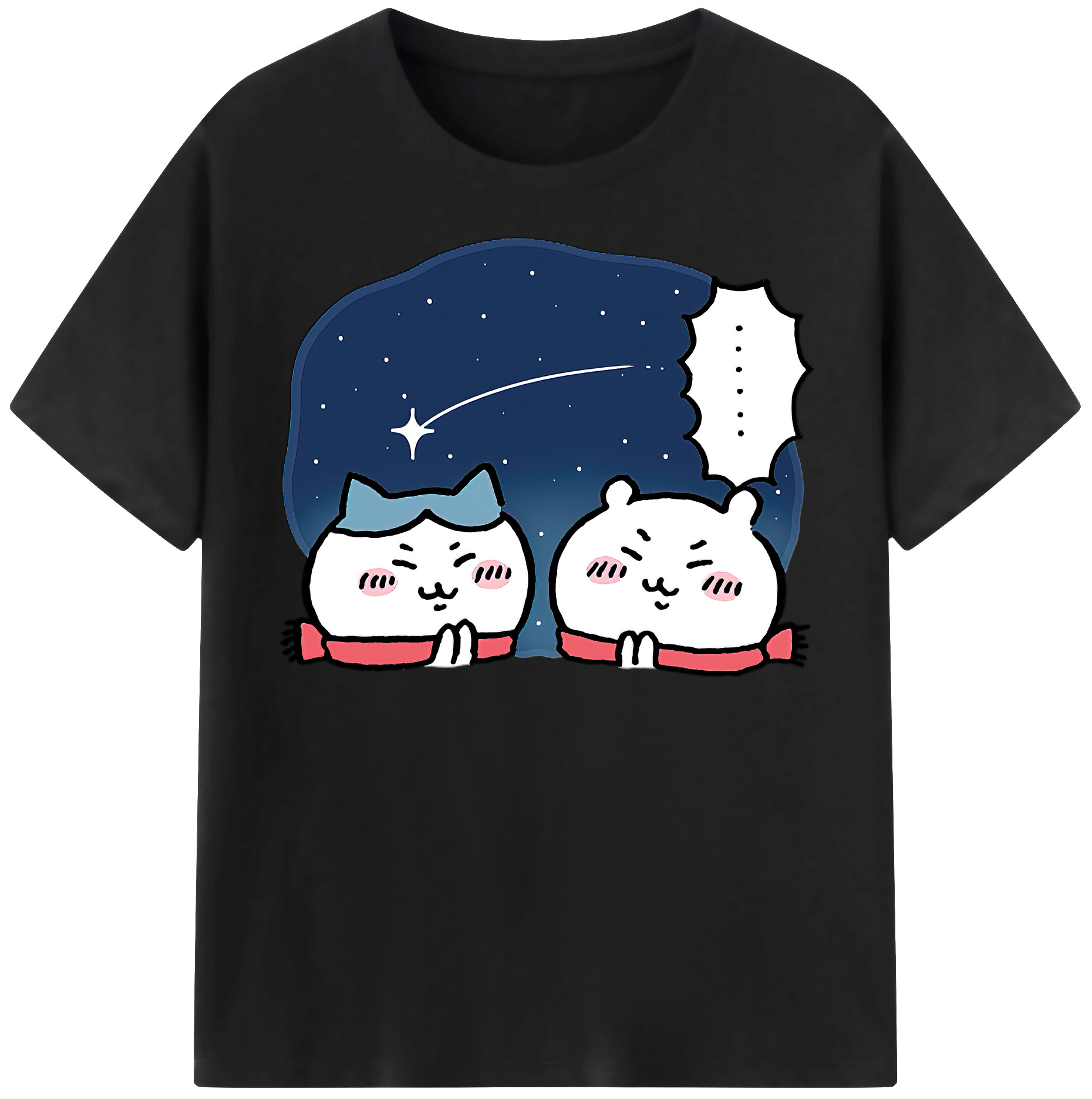 （画像用） ちいかわ ハチワレ Chii-kawa hachiware 綿100％半袖Tシャツ（フロントプリント）