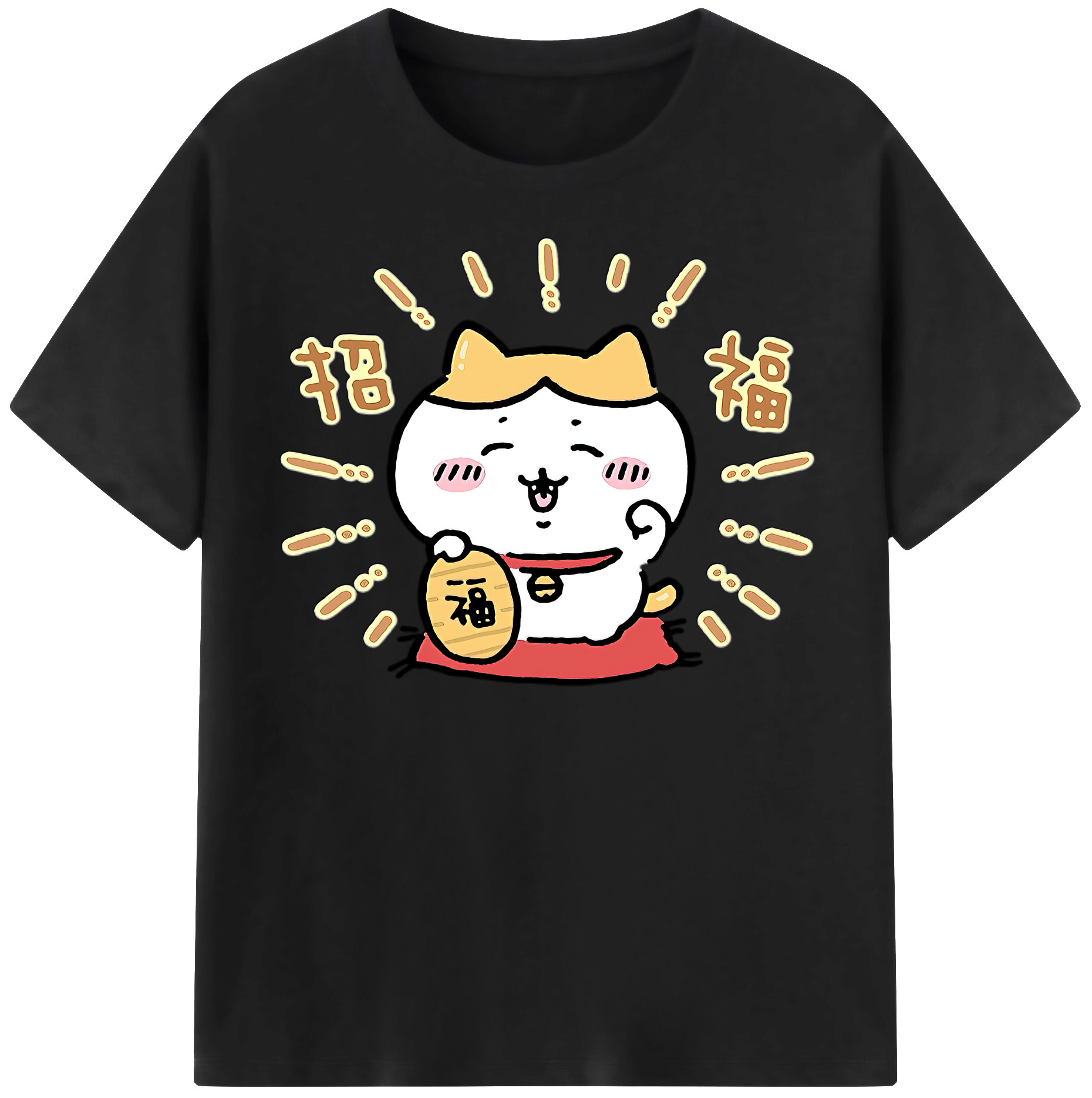 （画像用） ちいかわ ハチワレ Chii-kawa hachiware 綿100％半袖Tシャツ（フロントプリント）