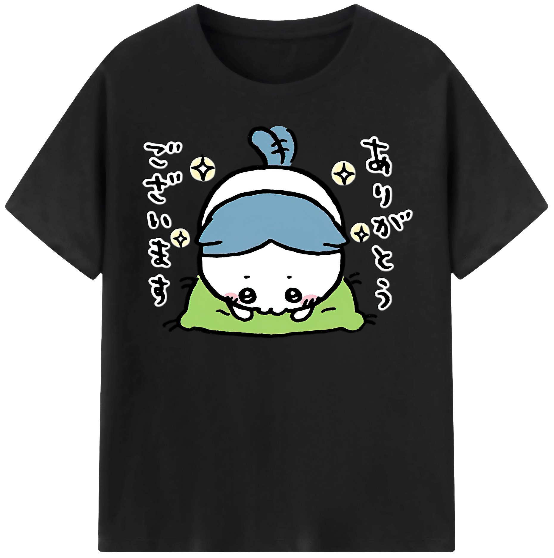（画像用） ちいかわ ハチワレ Chii-kawa hachiware 綿100％半袖Tシャツ（フロントプリント）