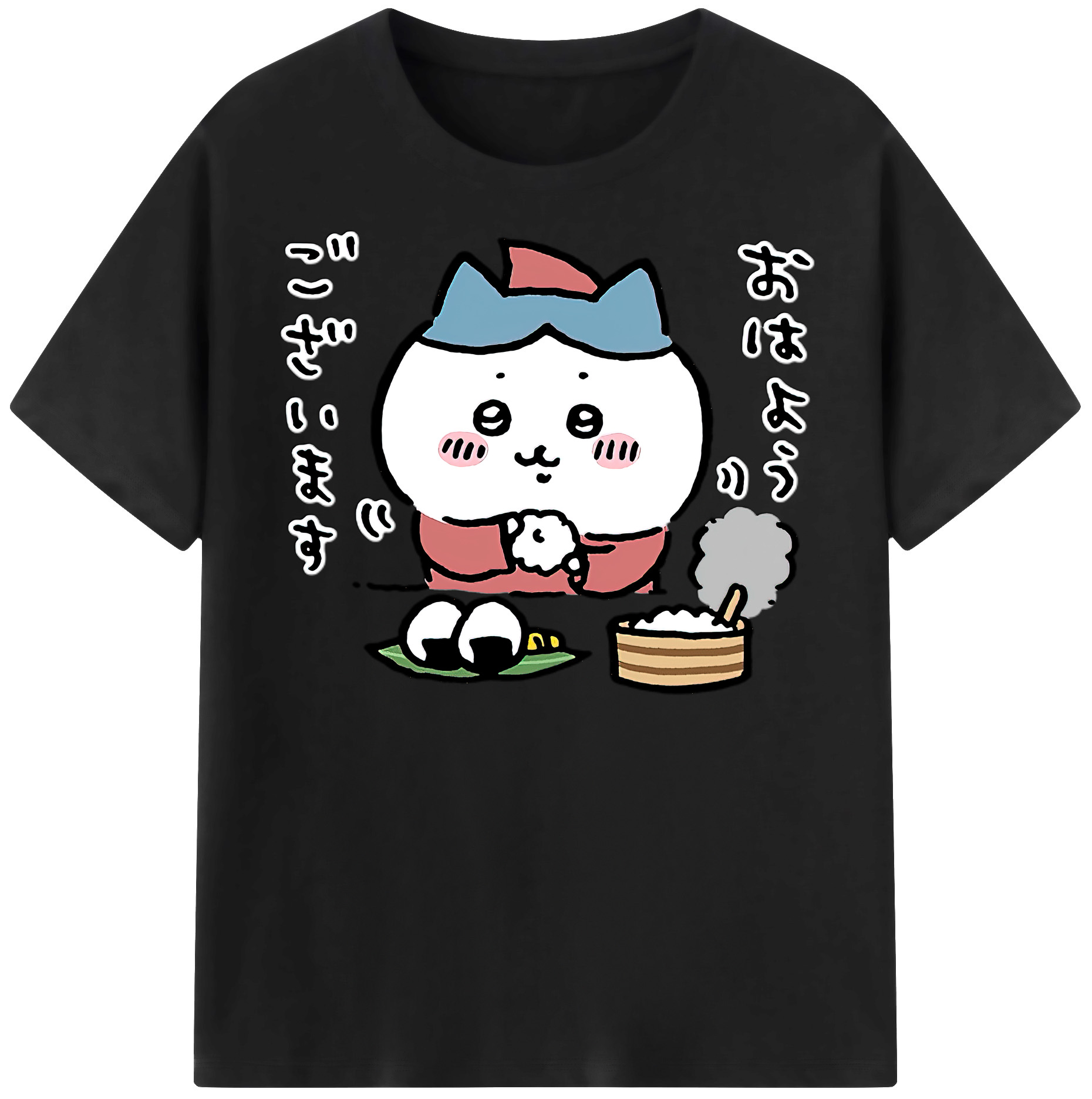 （画像用） ちいかわ ハチワレ Chii-kawa hachiware 綿100％半袖Tシャツ（フロントプリント）
