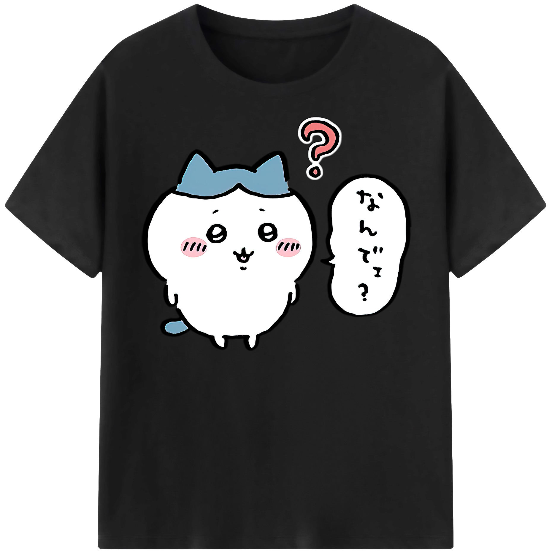 （画像用） ちいかわ ハチワレ Chii-kawa hachiware 綿100％半袖Tシャツ（フロントプリント）