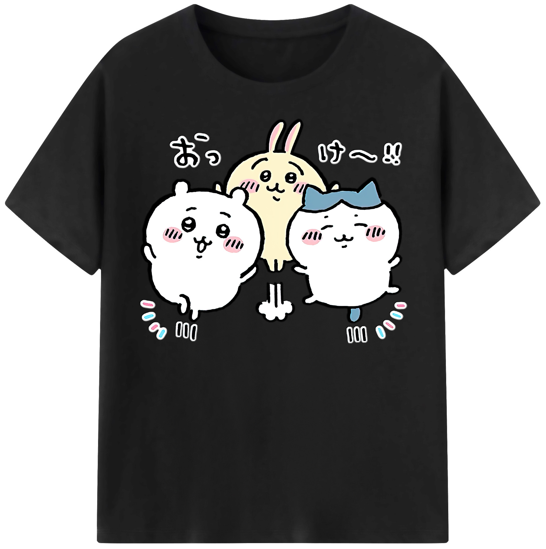 （画像用） ちいかわ ちいかわ Chii-kawa chiikawa 綿100％半袖Tシャツ（フロントプリント）