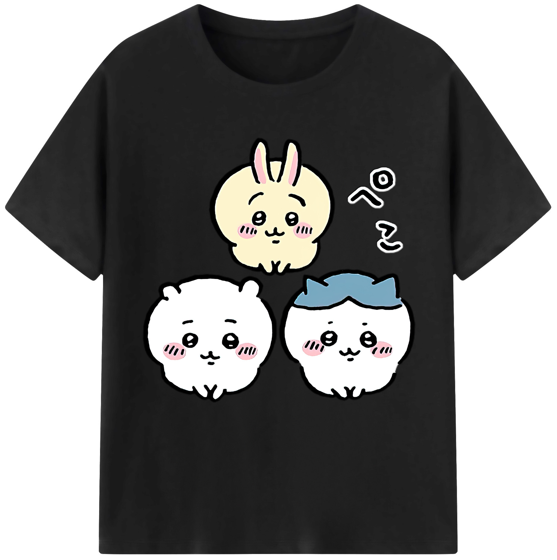 （画像用） ちいかわ うさぎ Chii-kawa usagi 綿100％半袖Tシャツ（フロントプリント）