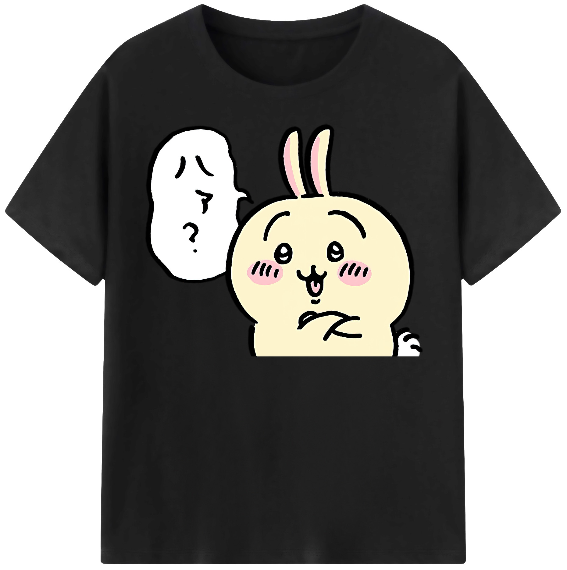 （画像用） ちいかわ うさぎ Chii-kawa usagi 綿100％半袖Tシャツ（フロントプリント）