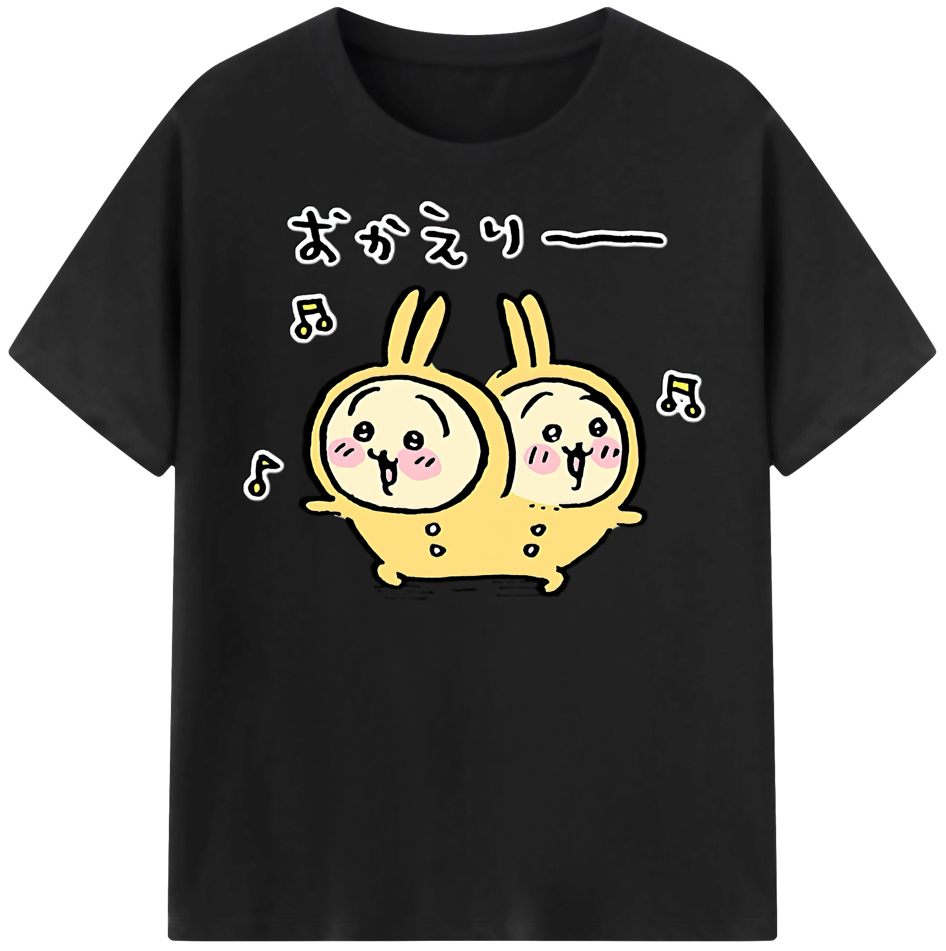 （画像用） ちいかわ うさぎ Chii-kawa usagi 綿100％半袖Tシャツ（フロントプリント）