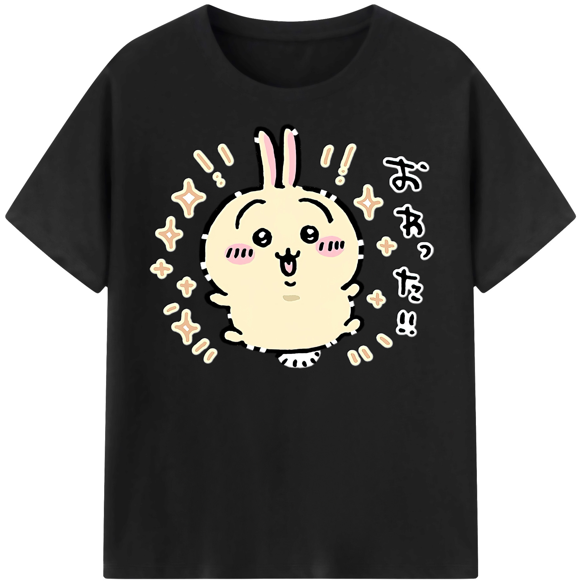 （画像用） ちいかわ うさぎ Chii-kawa usagi 綿100％半袖Tシャツ（フロントプリント）
