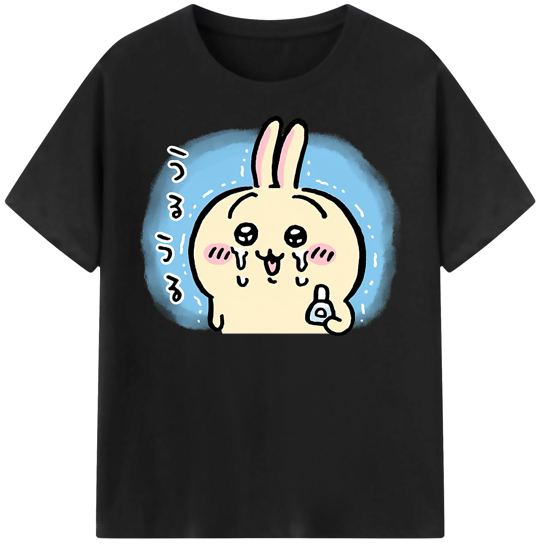 （画像用） ちいかわ うさぎ Chii-kawa usagi 綿100％半袖Tシャツ（フロントプリント）
