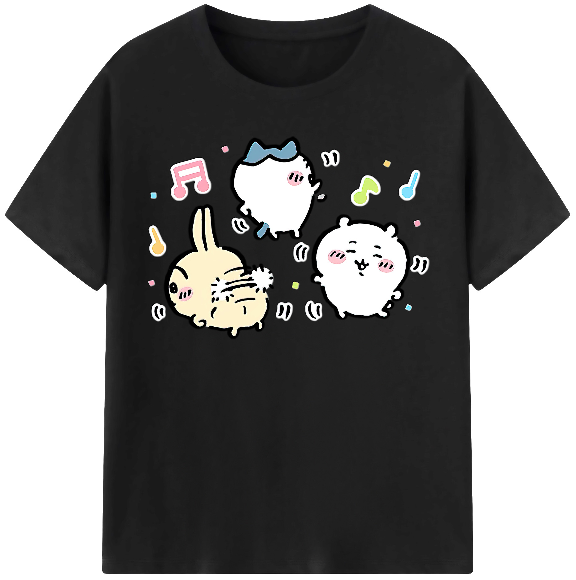 （画像用） ちいかわ うさぎ Chii-kawa usagi 綿100％半袖Tシャツ（フロントプリント）