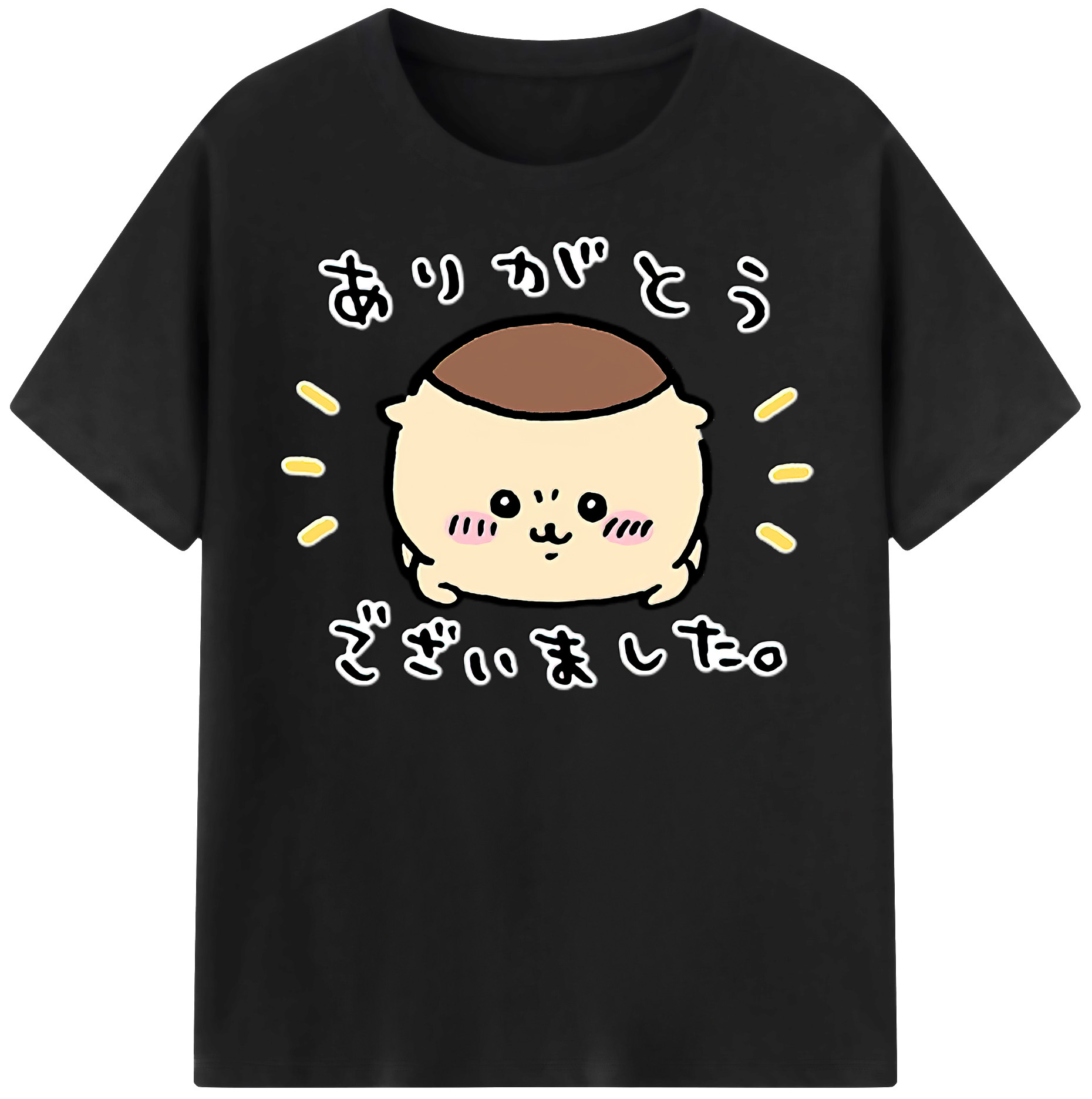 （画像用） ちいかわ くりまんじゅう Chii-kawa kuri manjū 綿100％半袖Tシャツ（フロントプリント）