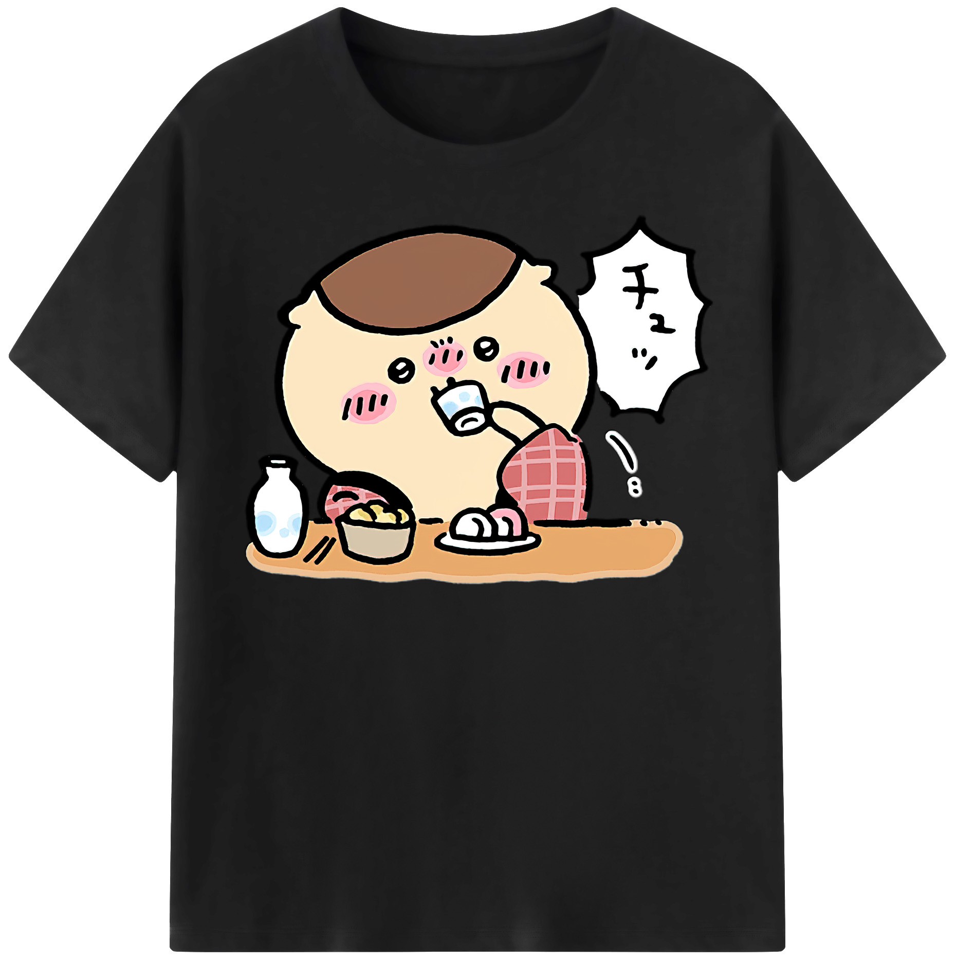 （画像用） ちいかわ くりまんじゅう Chii-kawa kuri manjū 綿100％半袖Tシャツ（フロントプリント）