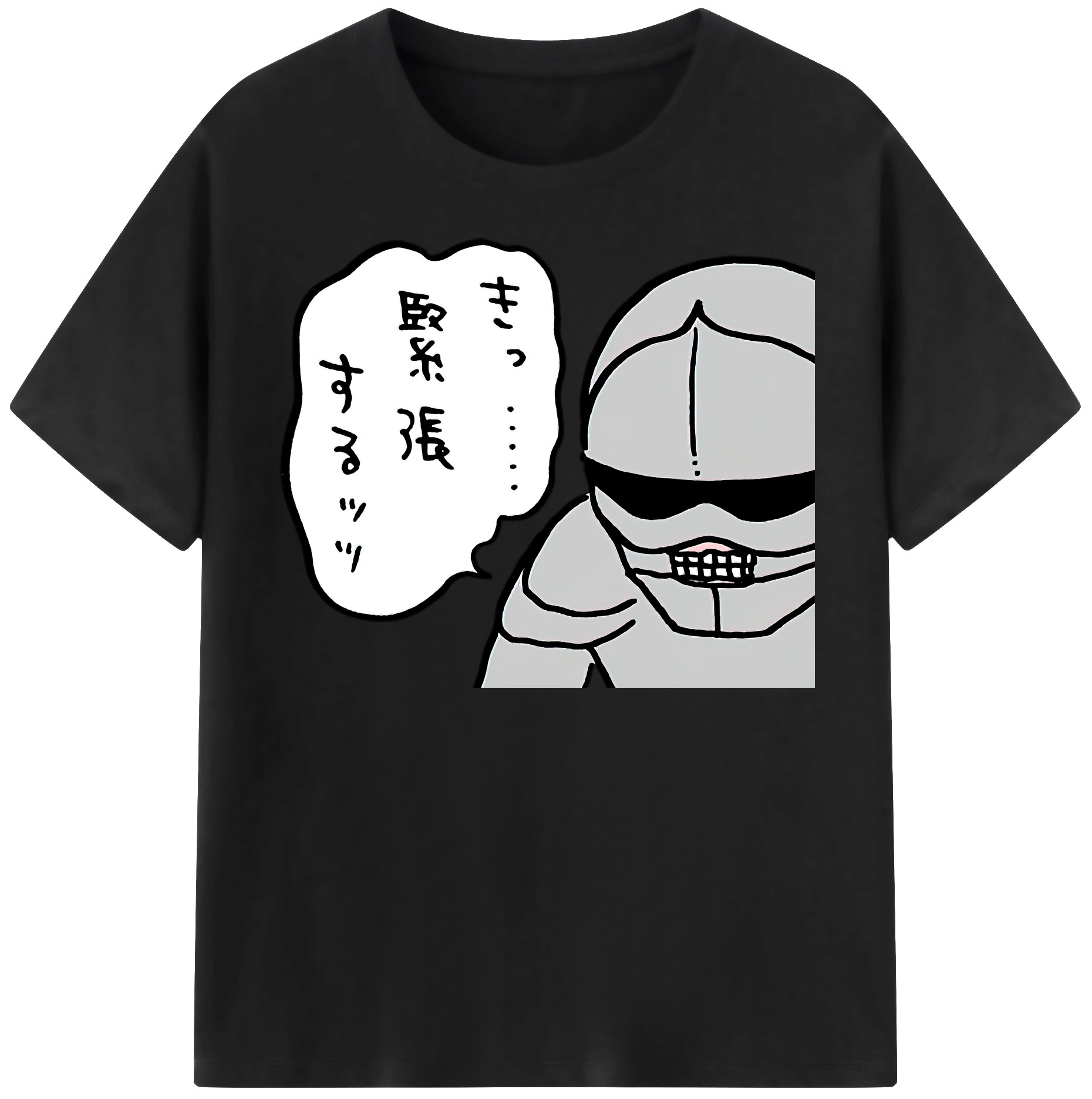 （画像用） ちいかわ 労働の鎧さん Chii-kawa Mr. Armor of Labor 綿100％半袖Tシャツ（フロントプリント）