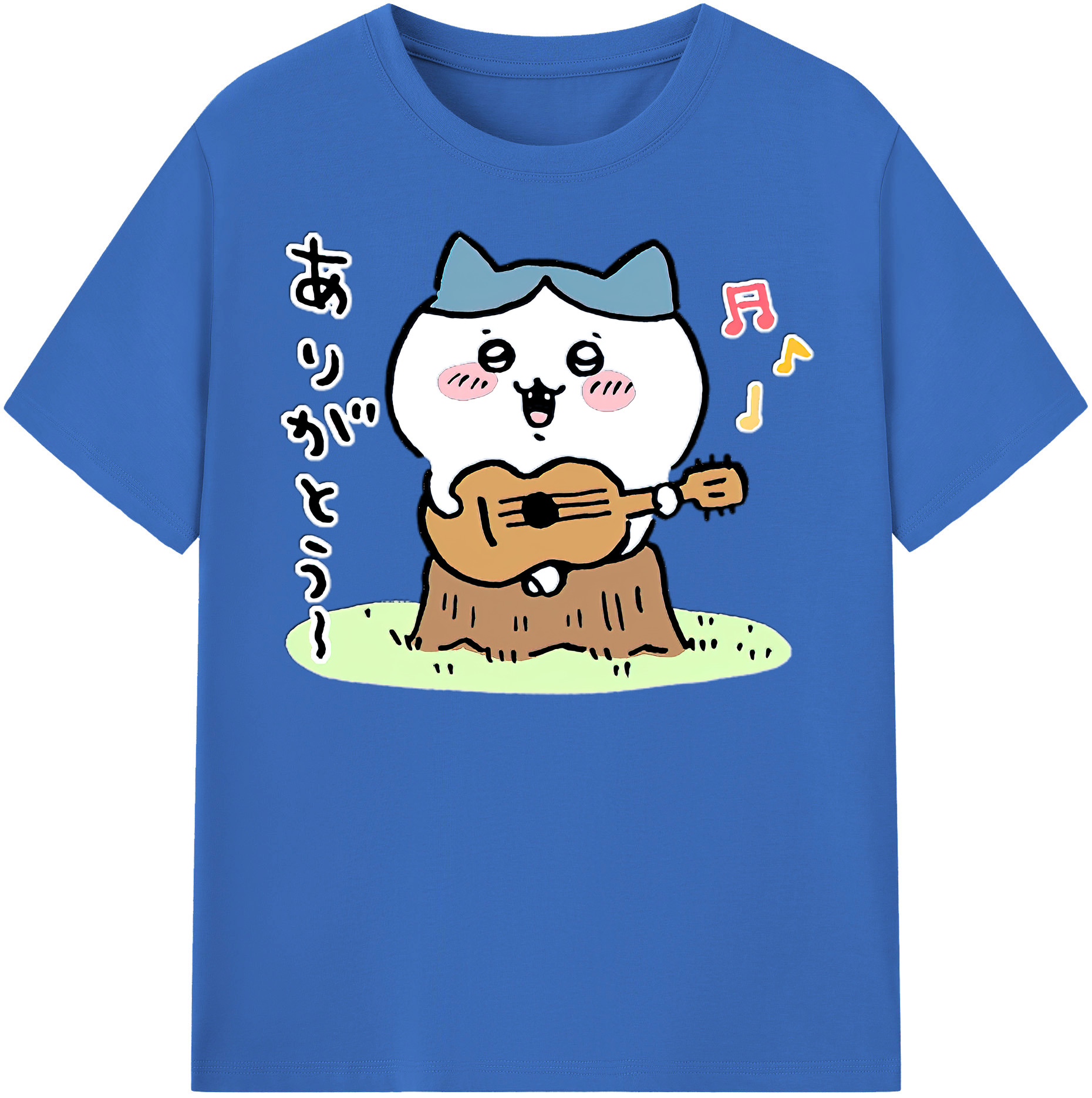 （画像用） ちいかわ ハチワレ Chii-kawa hachiware 綿100％半袖Tシャツ（フロントプリント）