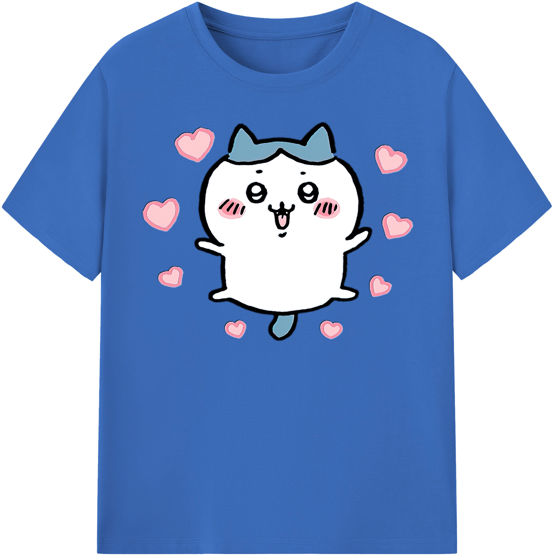 （画像用） ちいかわ ハチワレ Chii-kawa hachiware 綿100％半袖Tシャツ（フロントプリント）