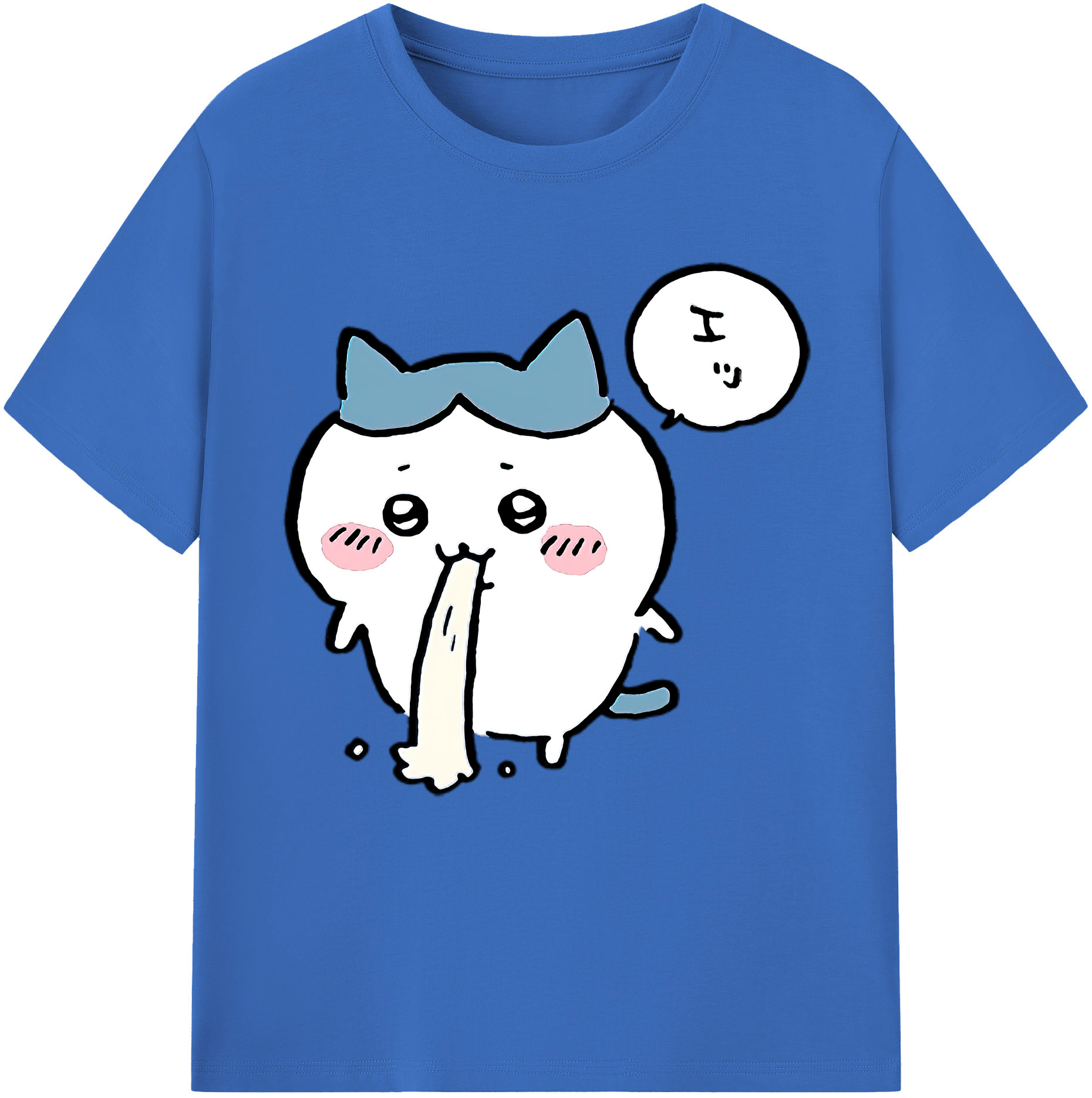 （画像用） ちいかわ ハチワレ Chii-kawa hachiware 綿100％半袖Tシャツ（フロントプリント）