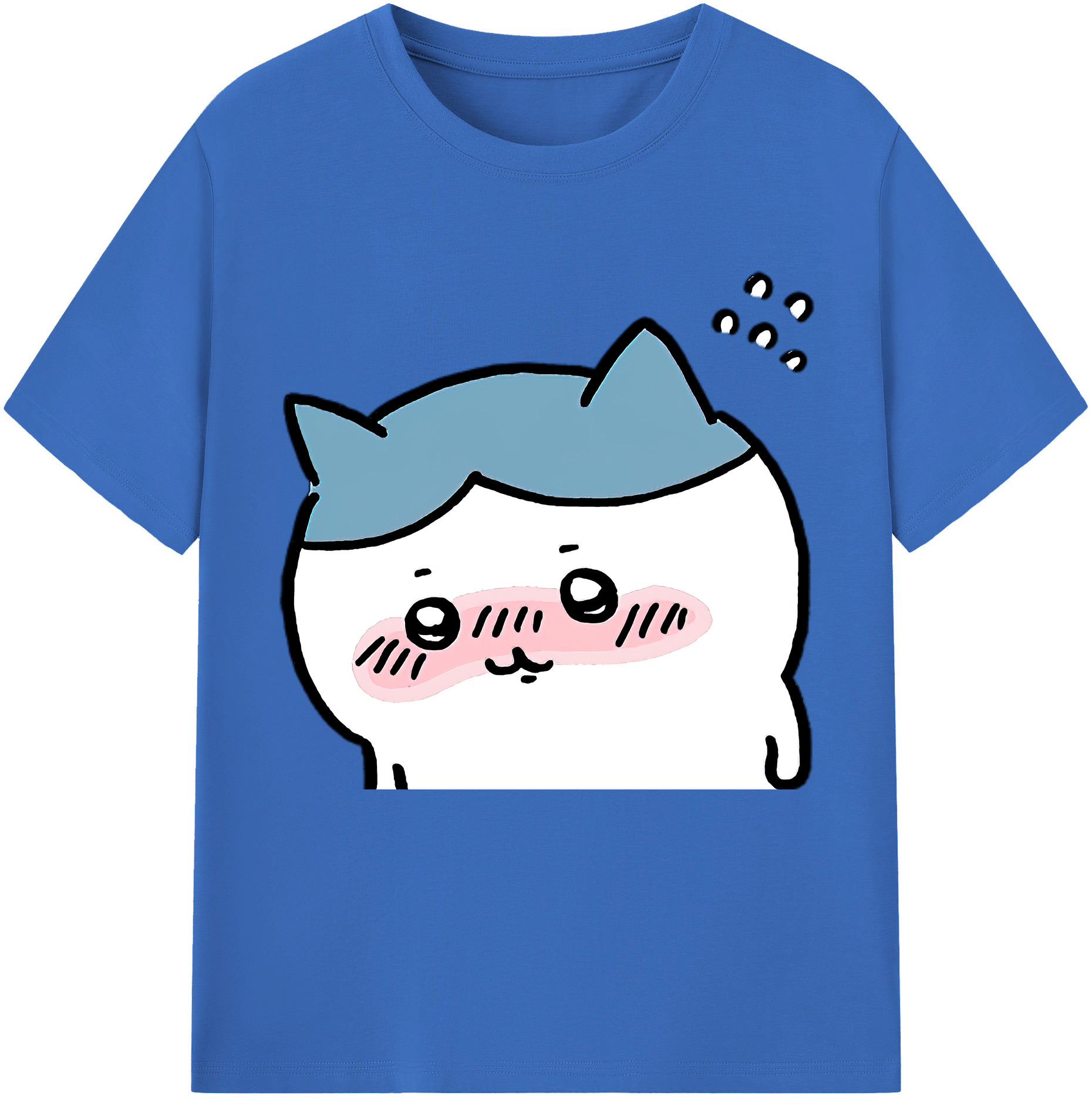 （画像用） ちいかわ ハチワレ Chii-kawa hachiware 綿100％半袖Tシャツ（フロントプリント）