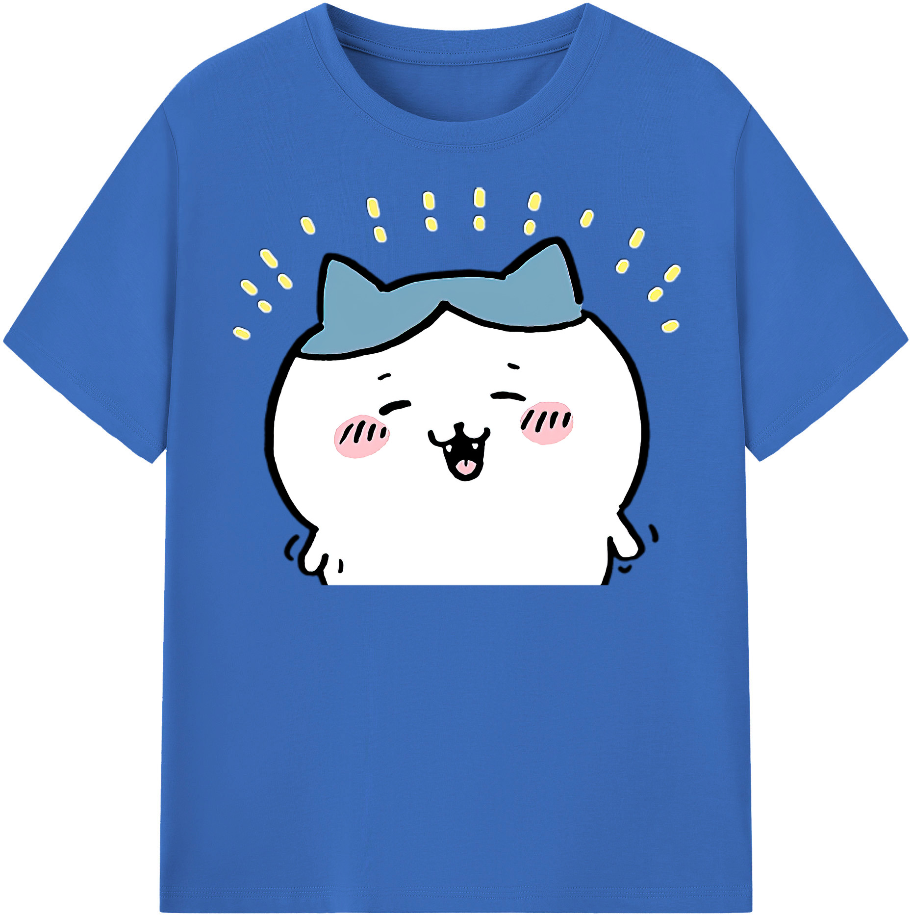 （画像用） ちいかわ ハチワレ Chii-kawa hachiware 綿100％半袖Tシャツ（フロントプリント）