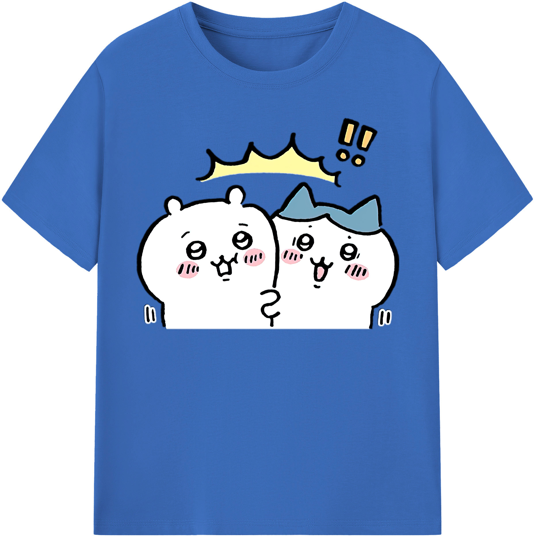 （画像用） ちいかわ ハチワレ Chii-kawa hachiware 綿100％半袖Tシャツ（フロントプリント）
