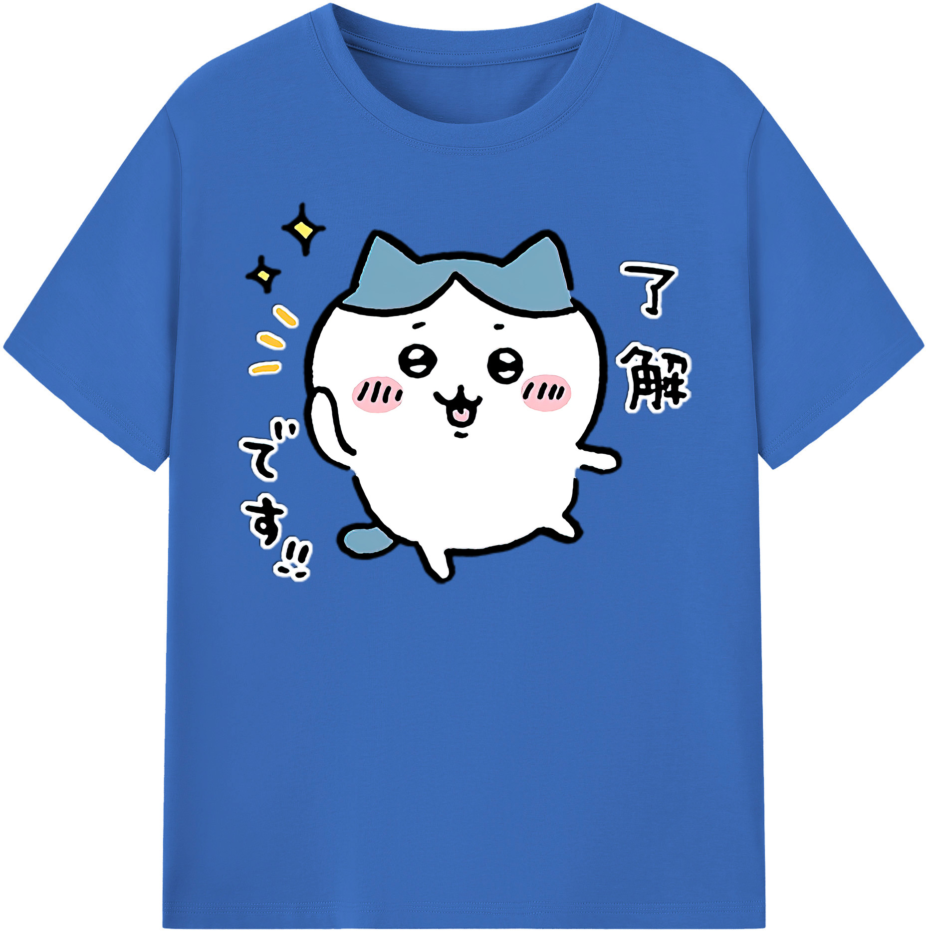 （画像用） ちいかわ ハチワレ Chii-kawa hachiware 綿100％半袖Tシャツ（フロントプリント）