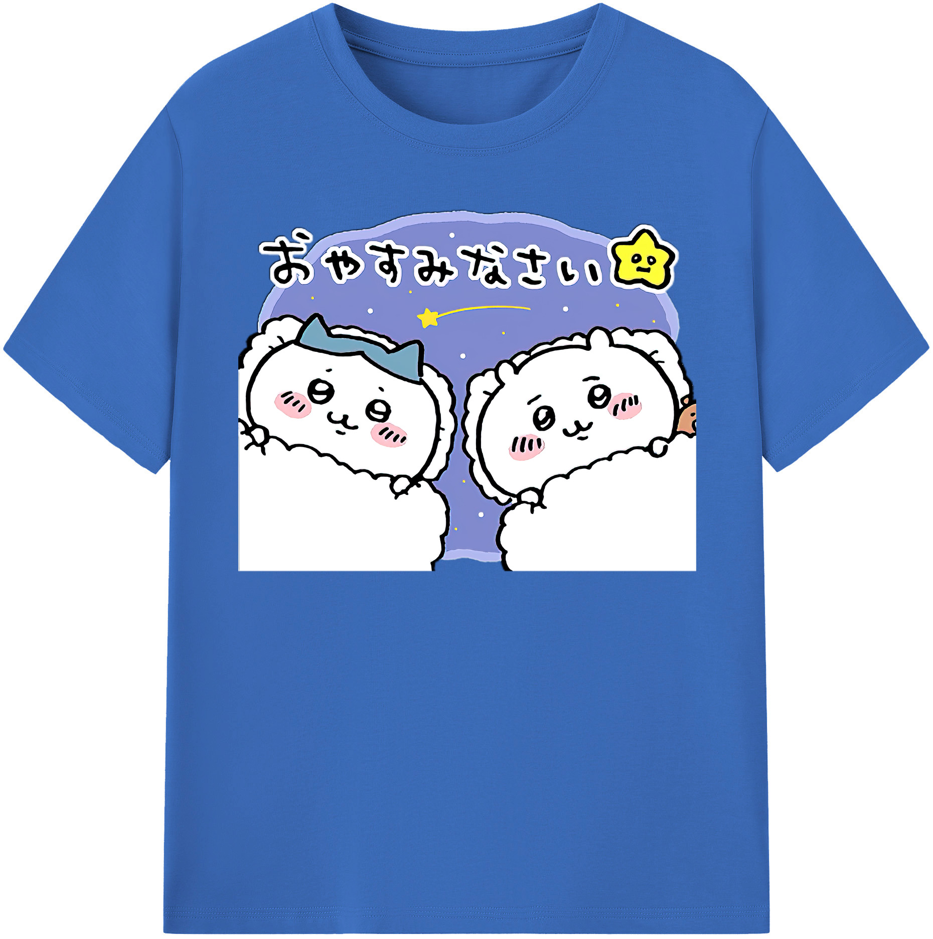 （画像用） ちいかわ ハチワレ Chii-kawa hachiware 綿100％半袖Tシャツ（フロントプリント）