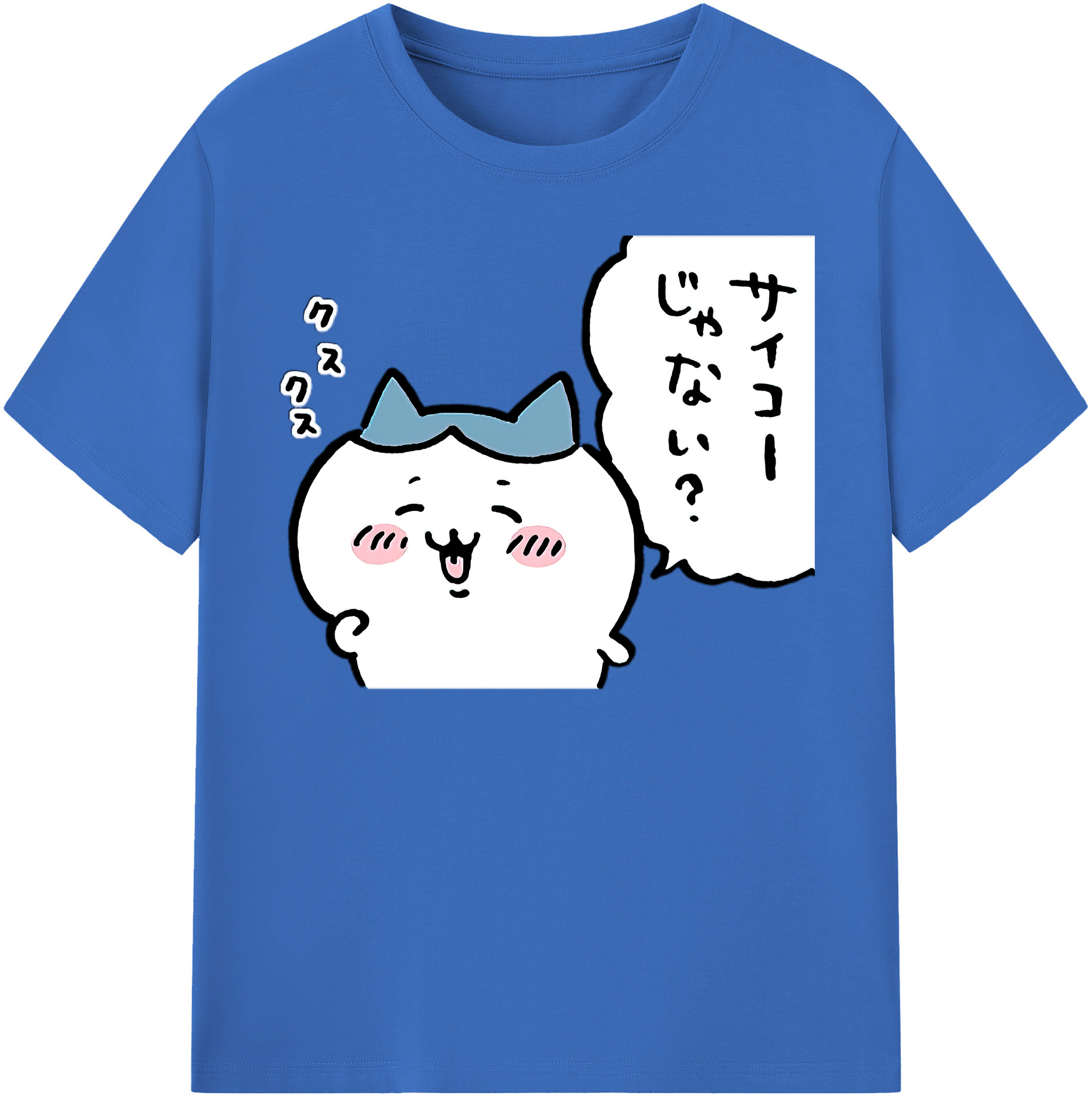 （画像用） ちいかわ ハチワレ Chii-kawa hachiware 綿100％半袖Tシャツ（フロントプリント）