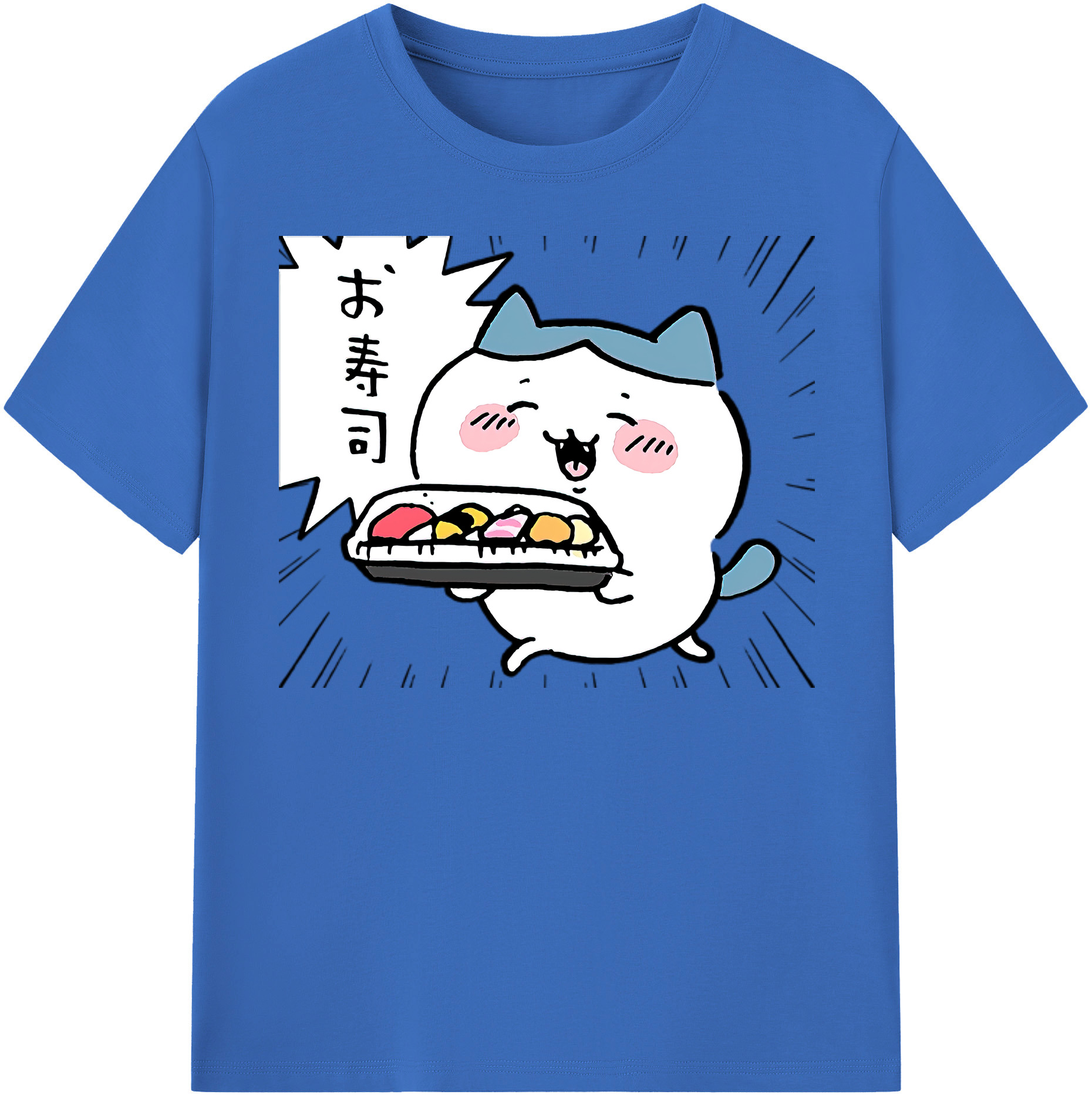 （画像用） ちいかわ ハチワレ Chii-kawa hachiware 綿100％半袖Tシャツ（フロントプリント）